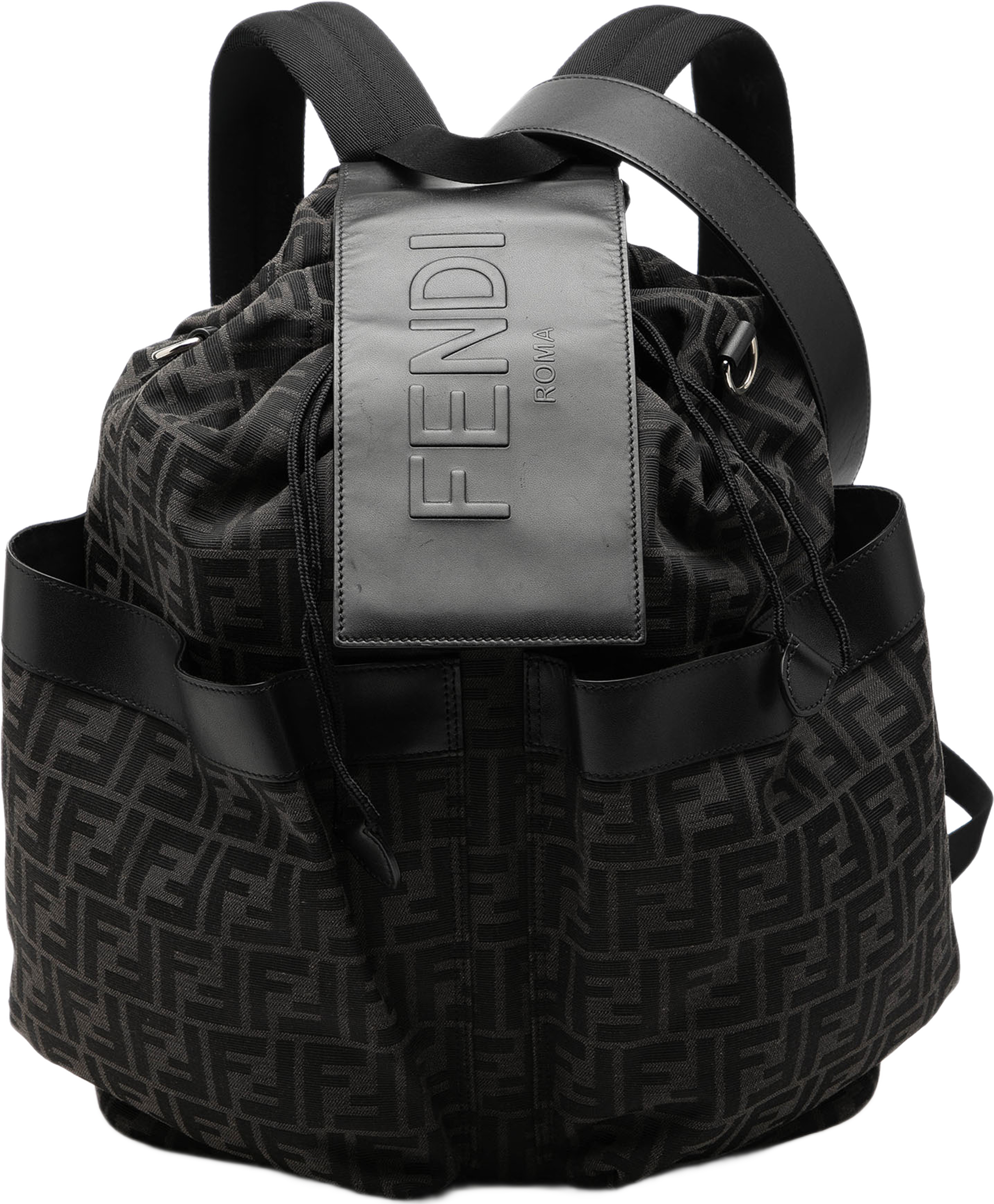 Fendi Large Ff Jacquard Strike Backpack, från Luxclusif, i färgen gray. Klicka för att öppna bilden i stort format