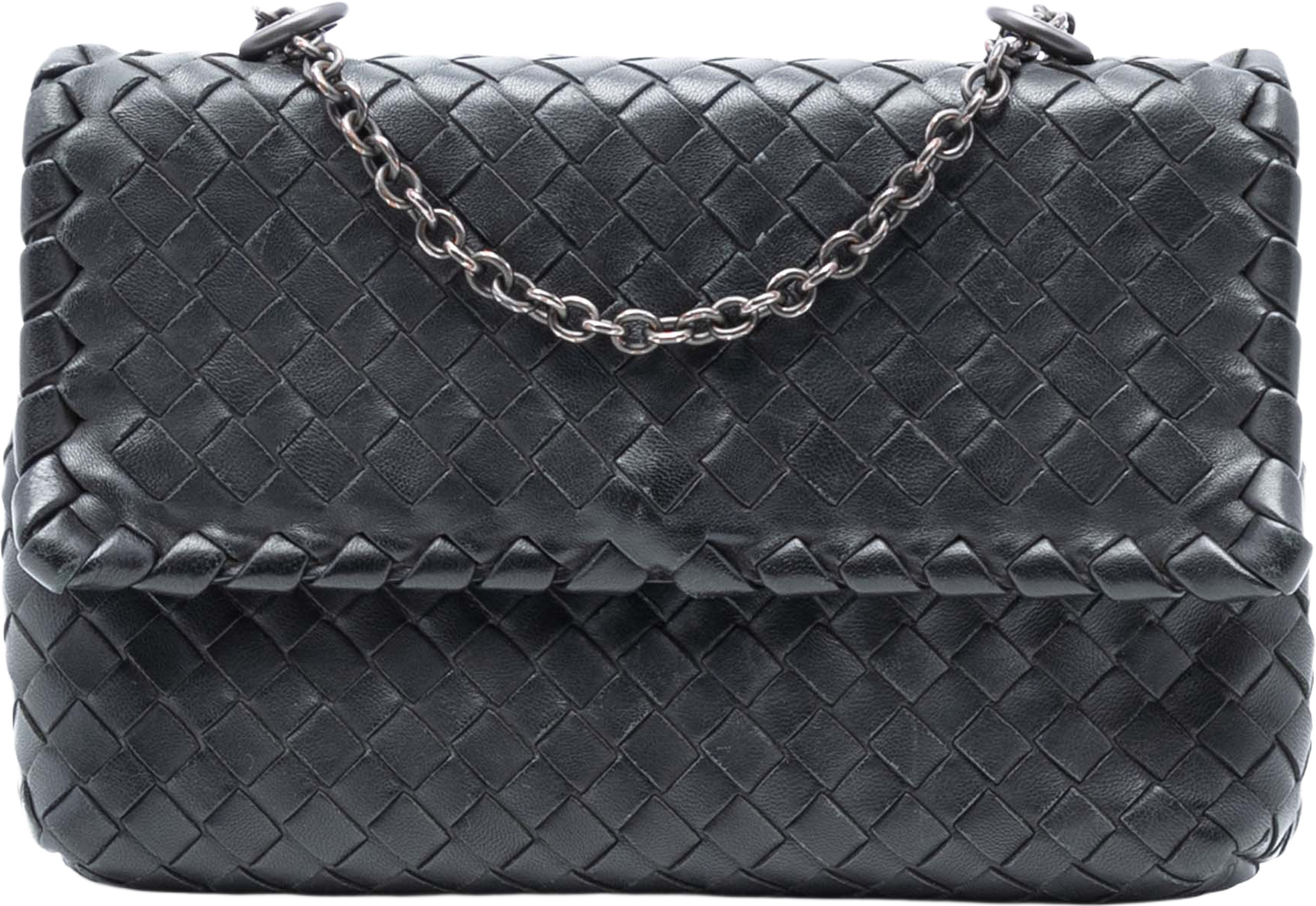 Bottega Veneta Baby Nappa Intrecciato Olimpia Crossbody, från Luxclusif, i färgen black. Klicka för att öppna bilden i stort format