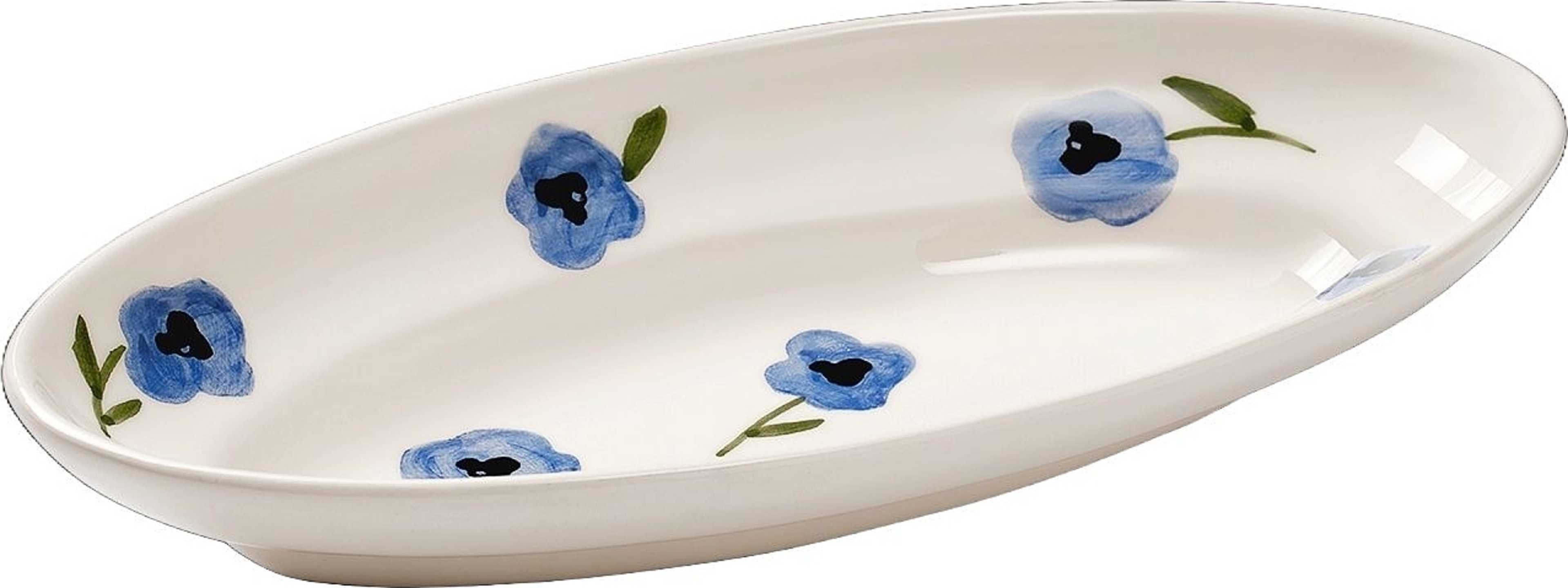 Madelen Möllard Pansy Litet Serveringsfat - 25.5x13 Cm, från Pick A Poppy, i färgen blue. Klicka för att öppna bilden i stort format