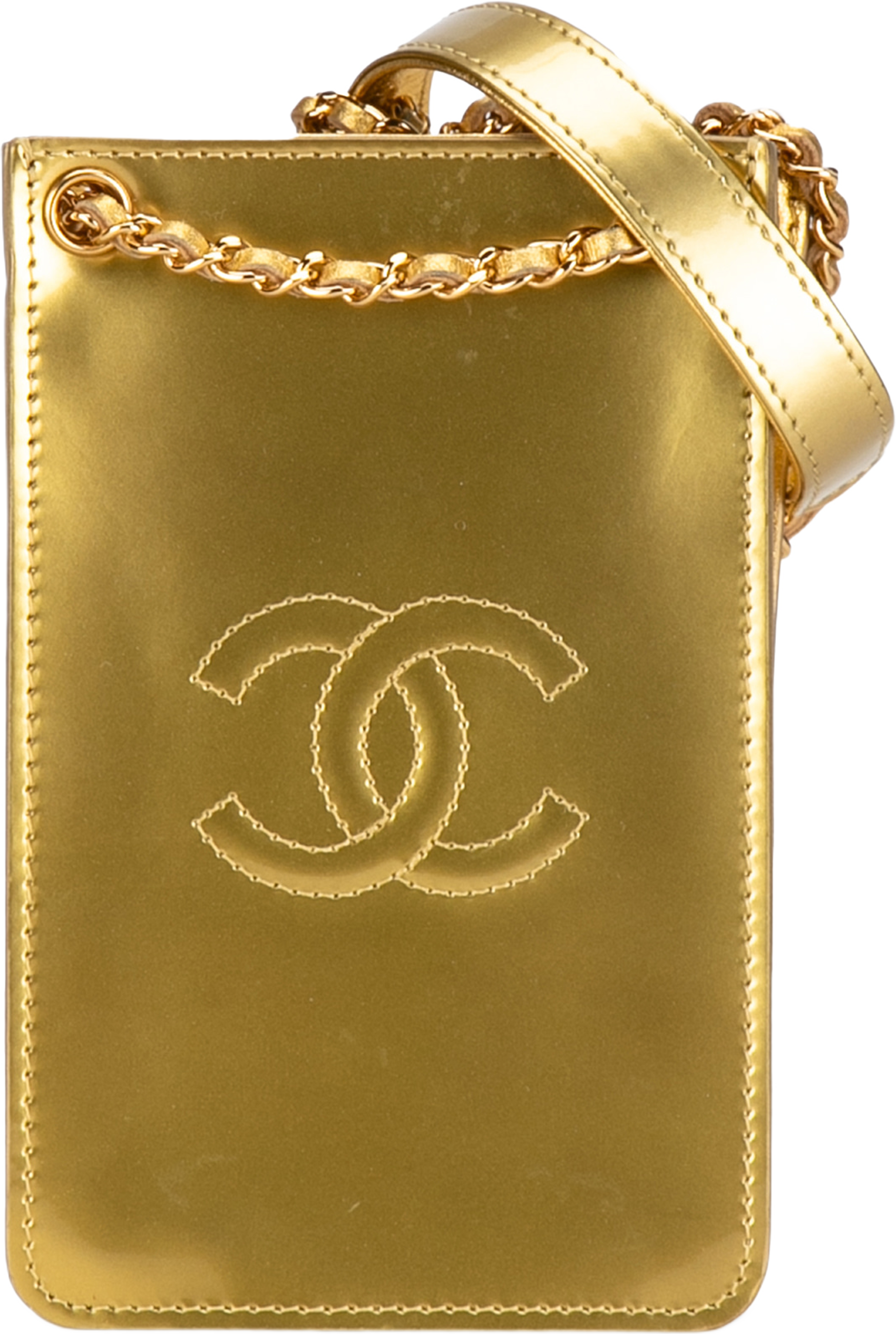 Chanel Cc Patent Phone Holder Crossbody