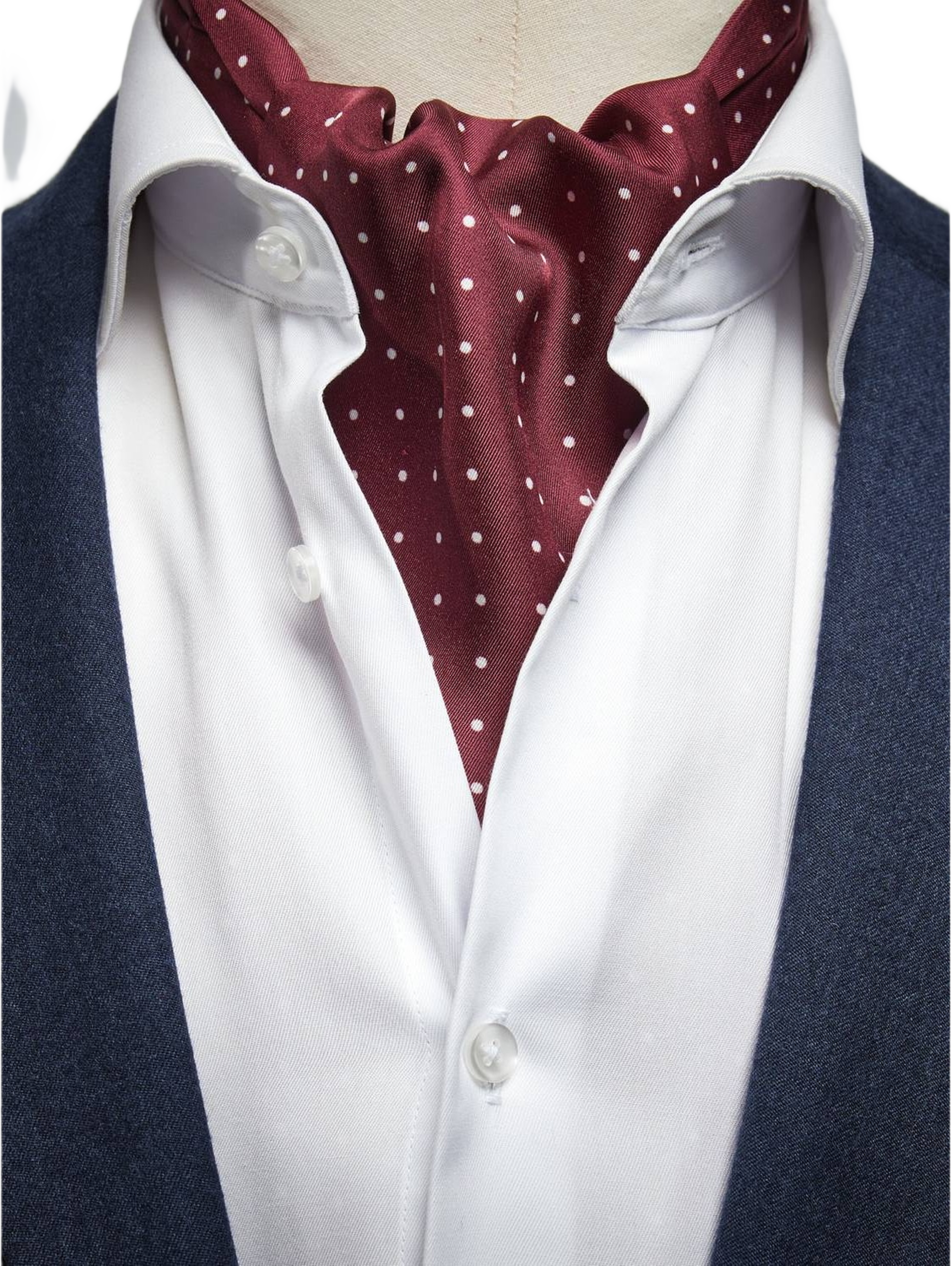 Silk Double Pointed Ascot Dot