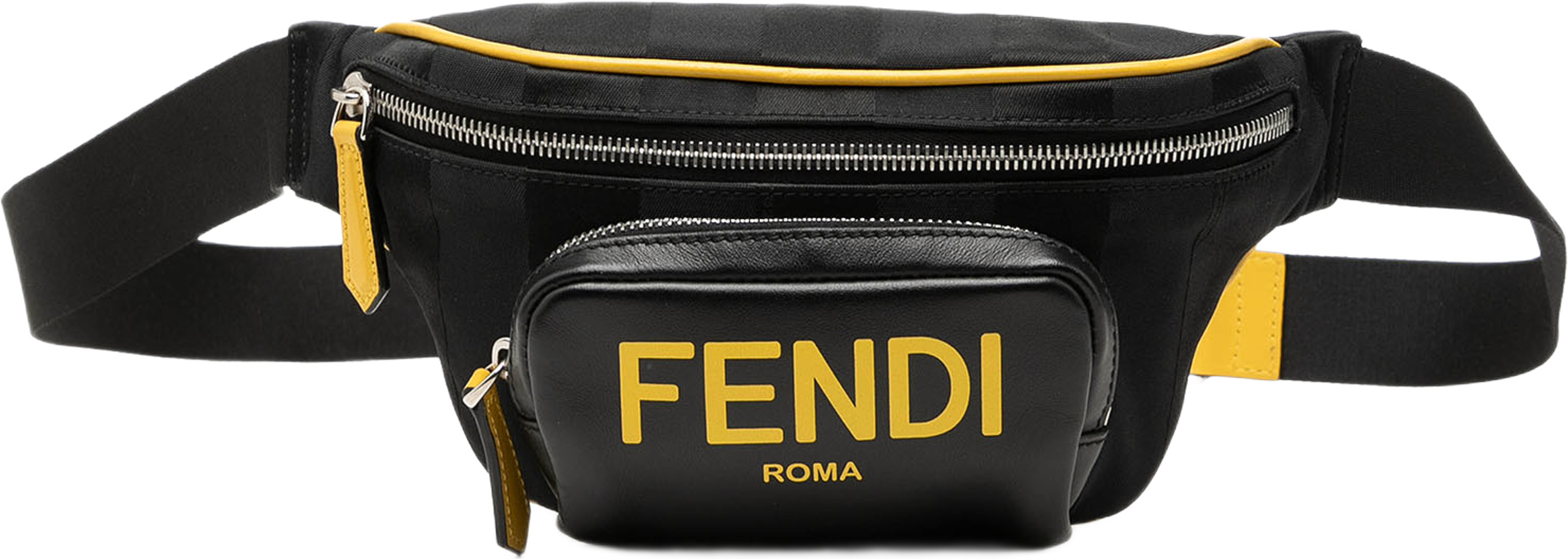 Fendi Nylon And Leather Logo Belt Bag, från Luxclusif, i färgen svart. Klicka för att öppna bilden i stort format