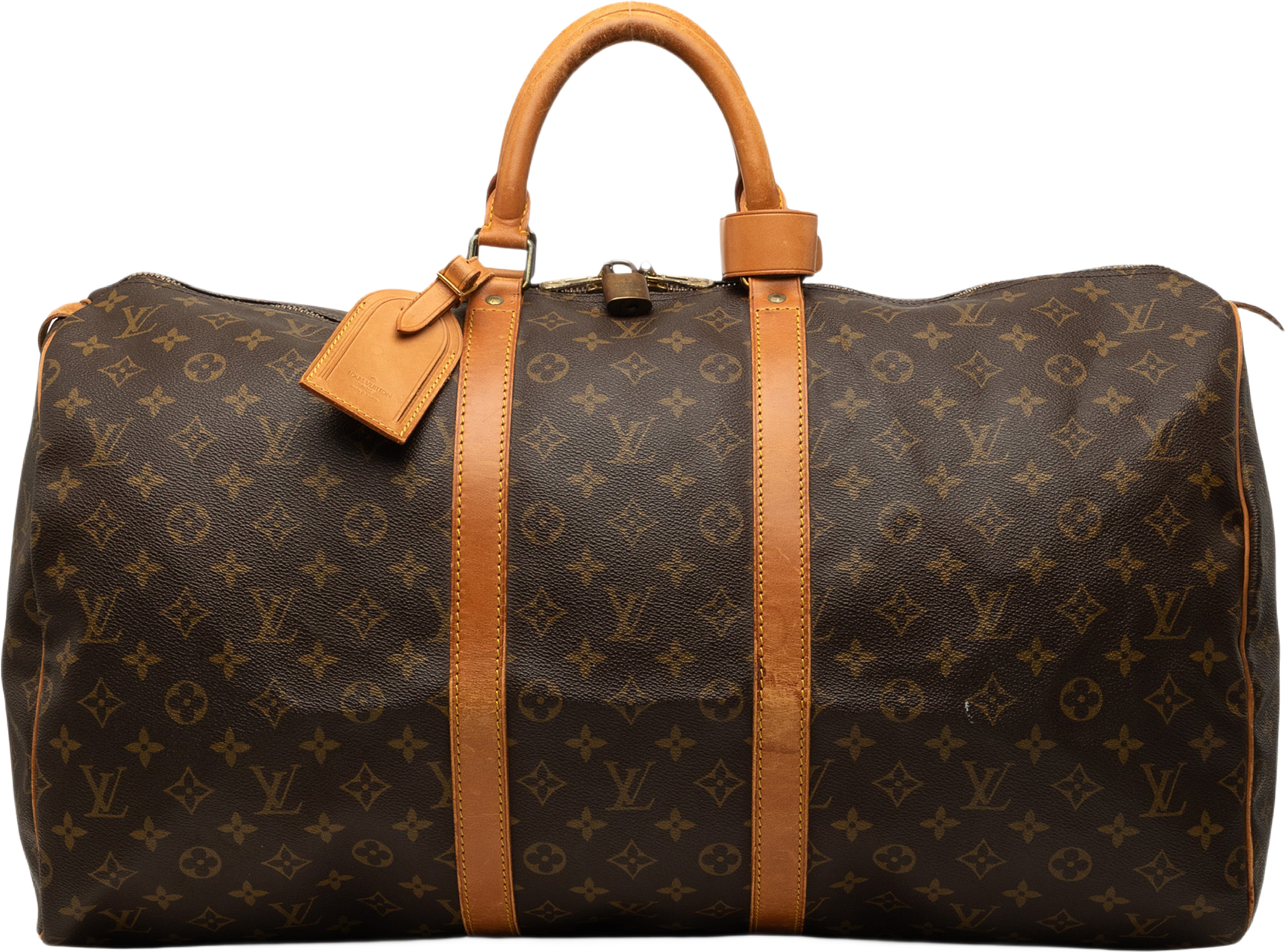 Louis Vuitton Monogram Keepall 55, från Luxclusif, i färgen brun. Klicka för att öppna bilden i stort format