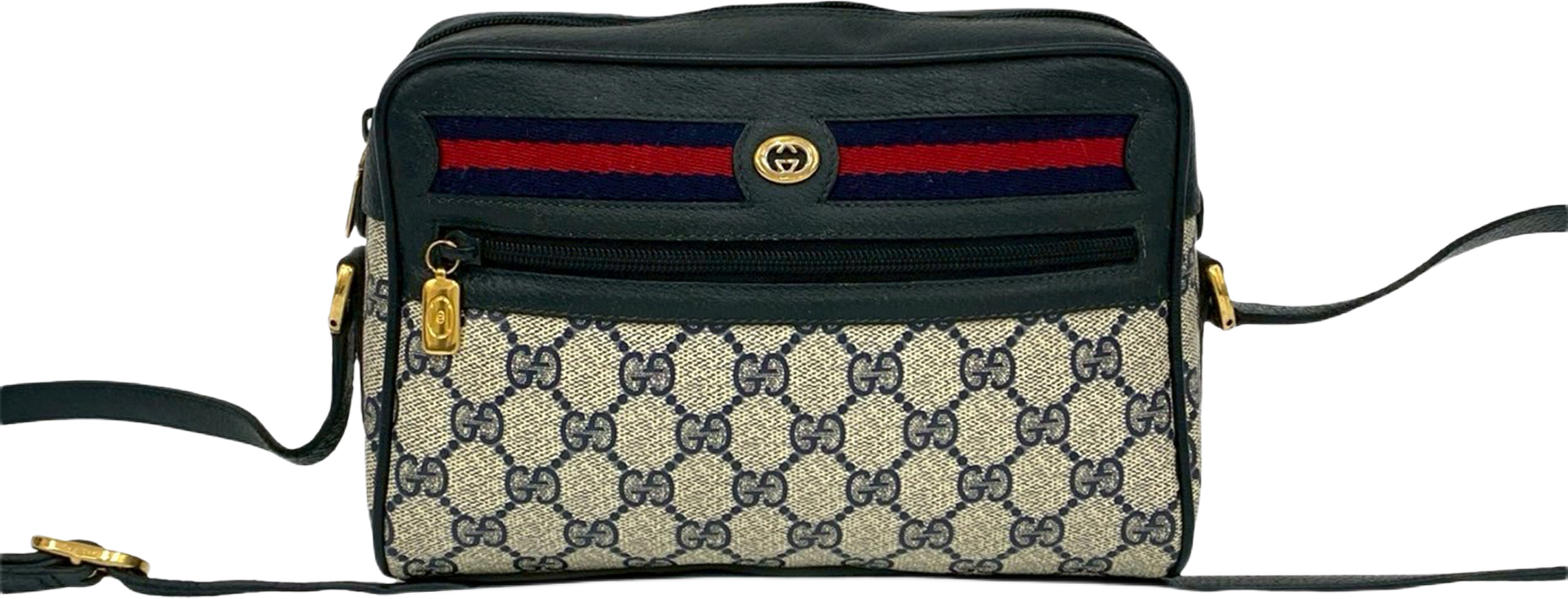 Gucci Gg Supreme Web Crossbody, från Luxclusif, i färgen beige. Klicka för att öppna bilden i stort format