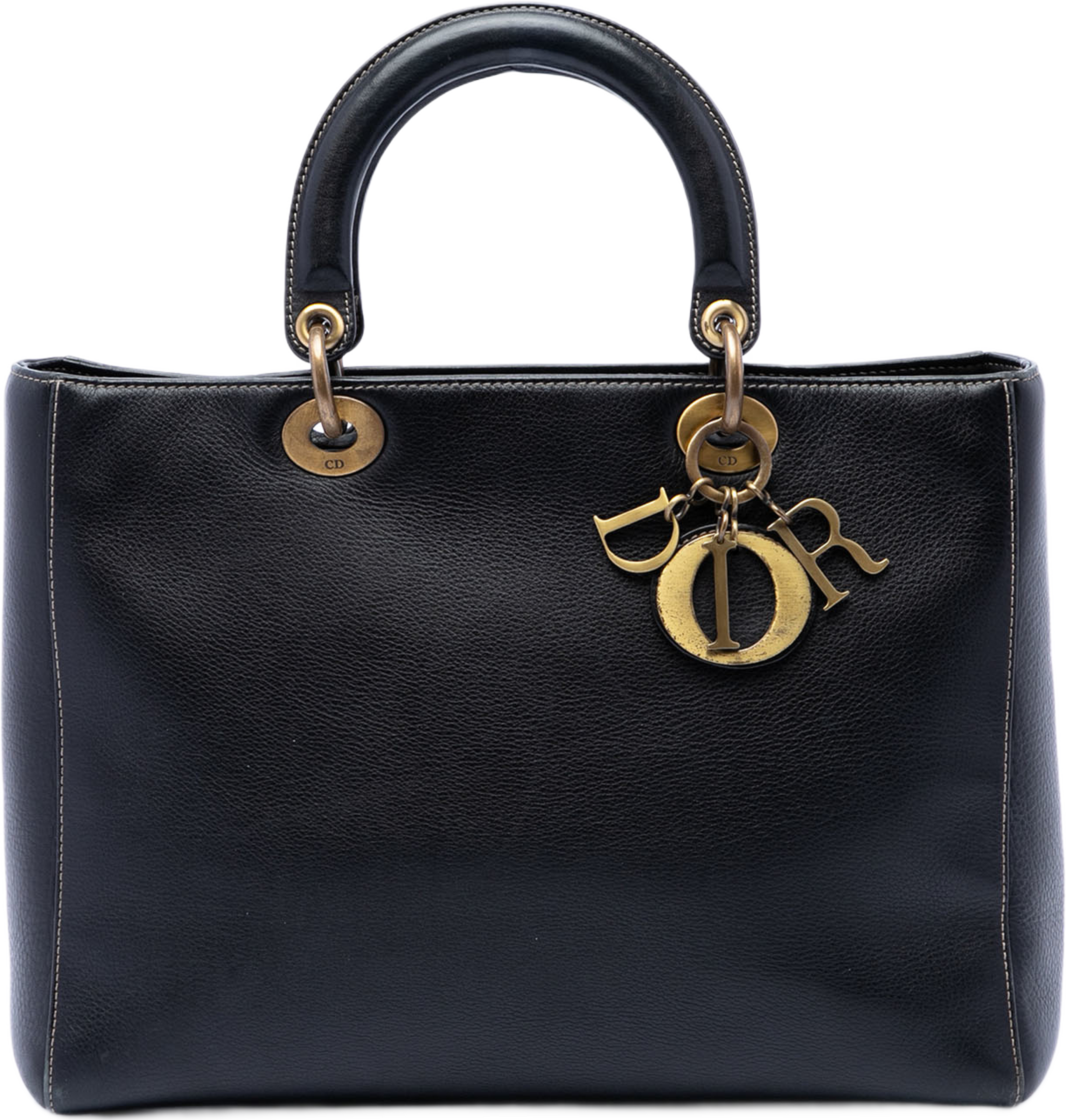 Dior Large Grained Calfskin Lady Dior, från Luxclusif, i färgen svart. Klicka för att öppna bilden i stort format