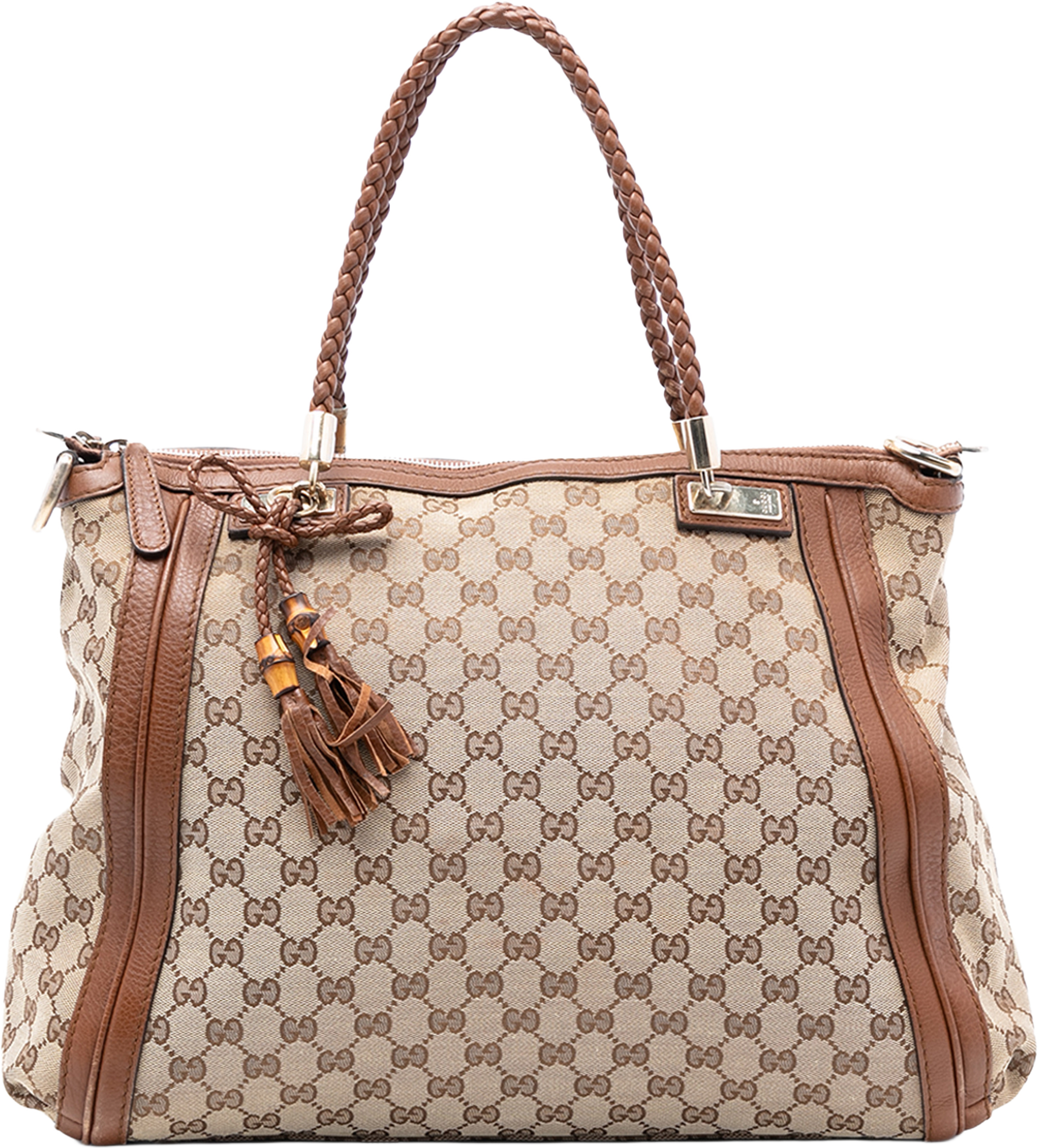 Gucci Large Gg Canvas Bella Satchel, från Luxclusif, i färgen beige. Klicka för att öppna bilden i stort format