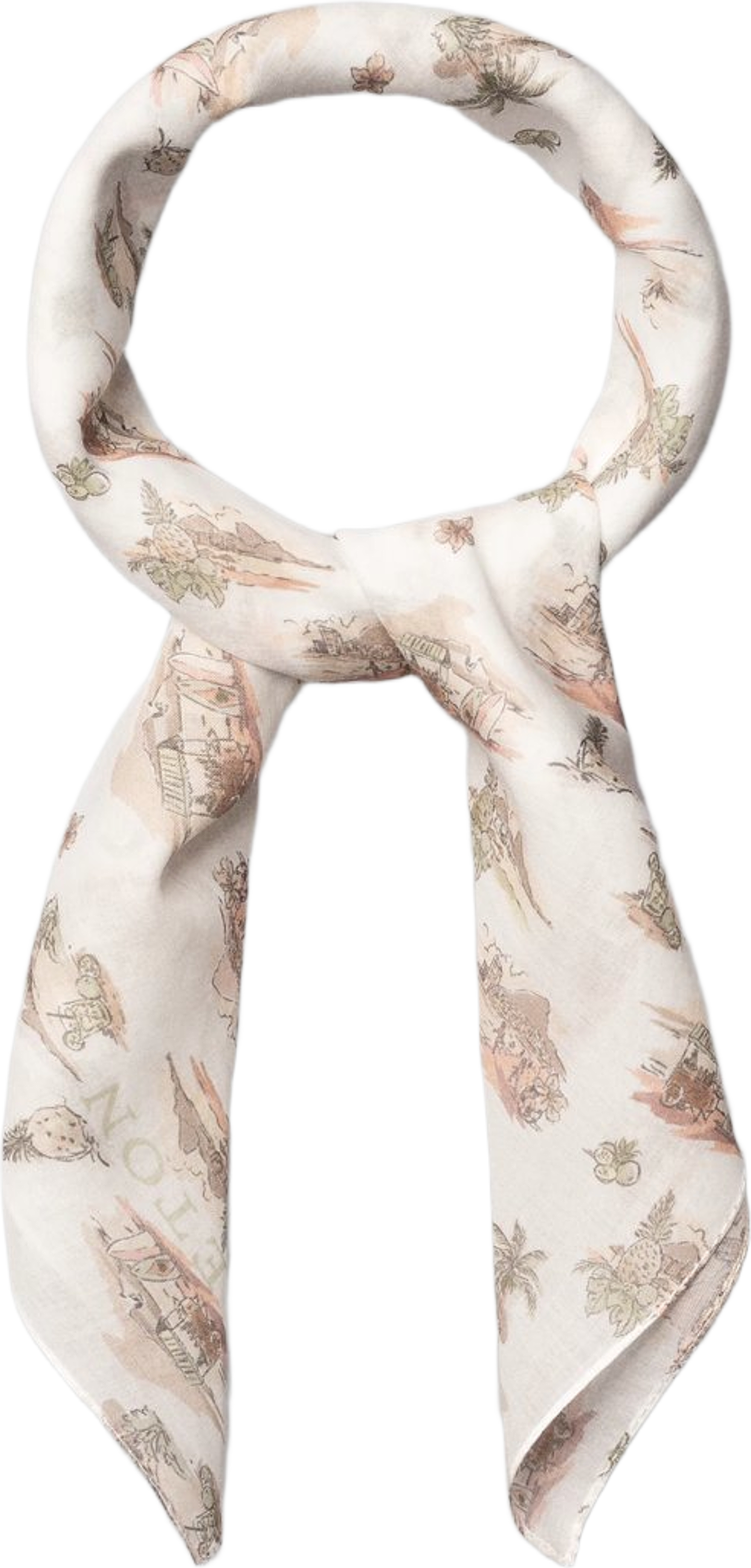 Palm-mönstrad Bomullsbandana, från Eton, i färgen white. Klicka för att öppna bilden i stort format