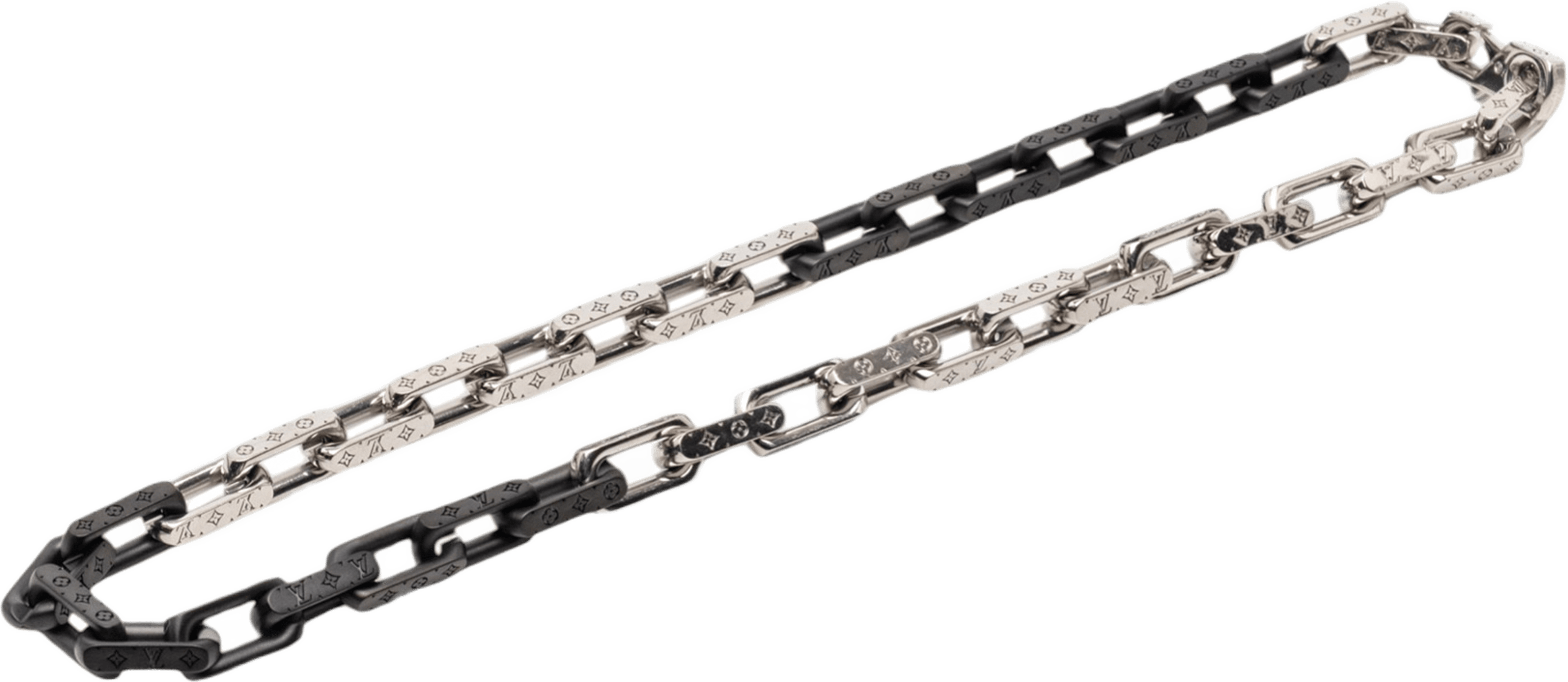 Louis Vuitton Stainless Steel Monogram Chain Necklace, från Luxclusif, i färgen silver. Klicka för att öppna bilden i stort format