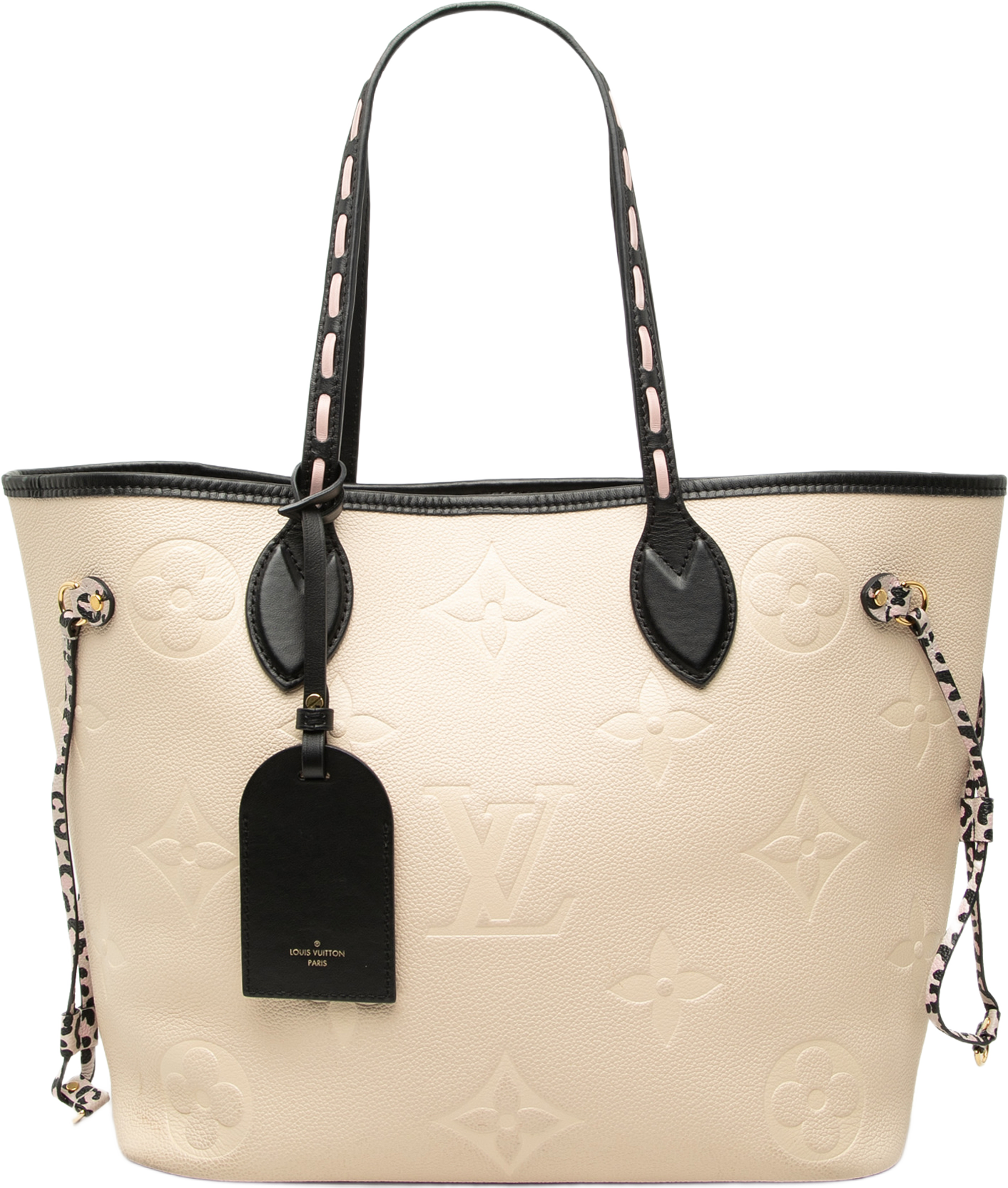 Louis Vuitton Monogram Empreinte Wild At Heart Neverfull Mm, från Luxclusif, i färgen vit. Klicka för att öppna bilden i stort format