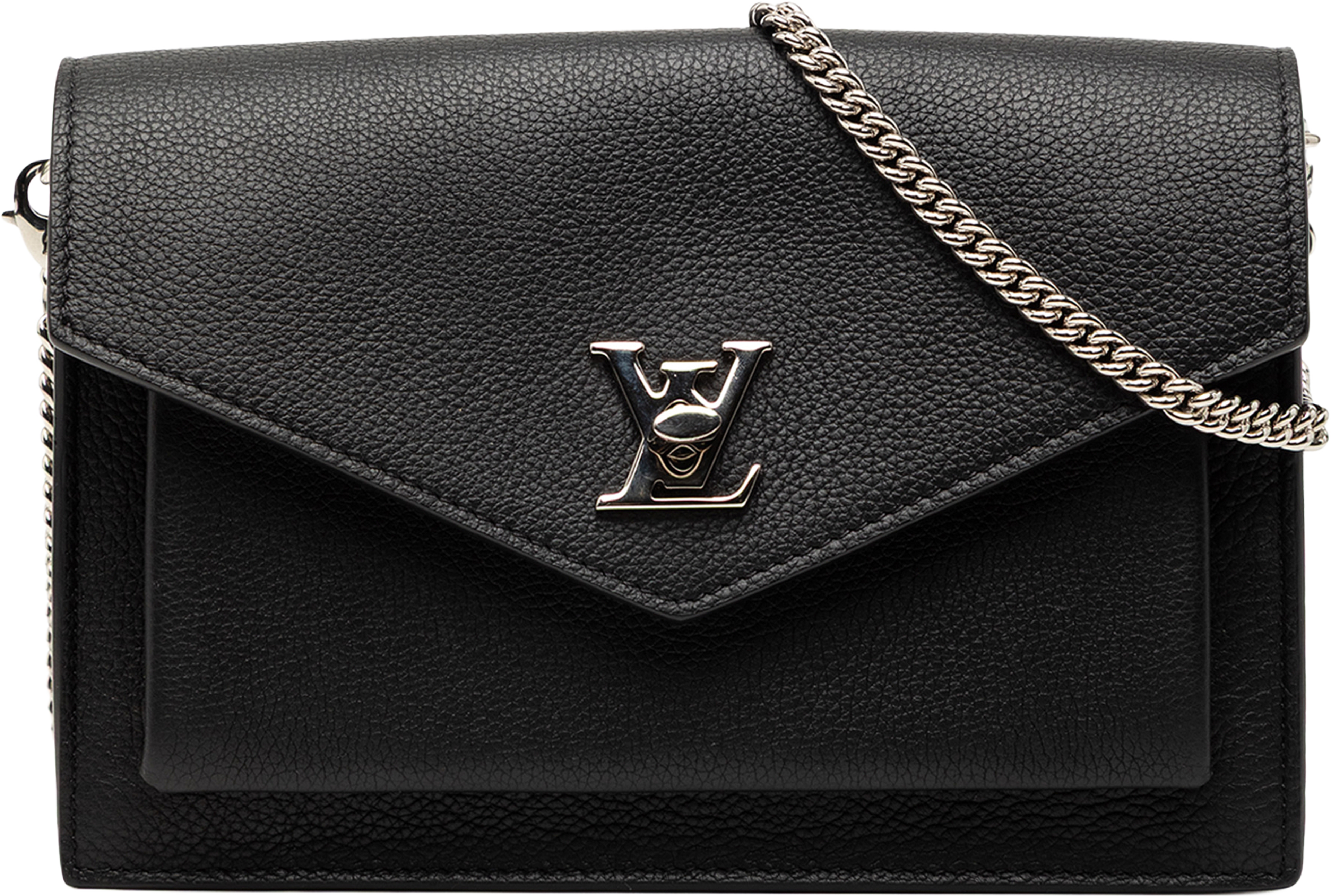 Louis Vuitton Mylockme Chain Pochette, från Luxclusif, i färgen black. Klicka för att öppna bilden i stort format