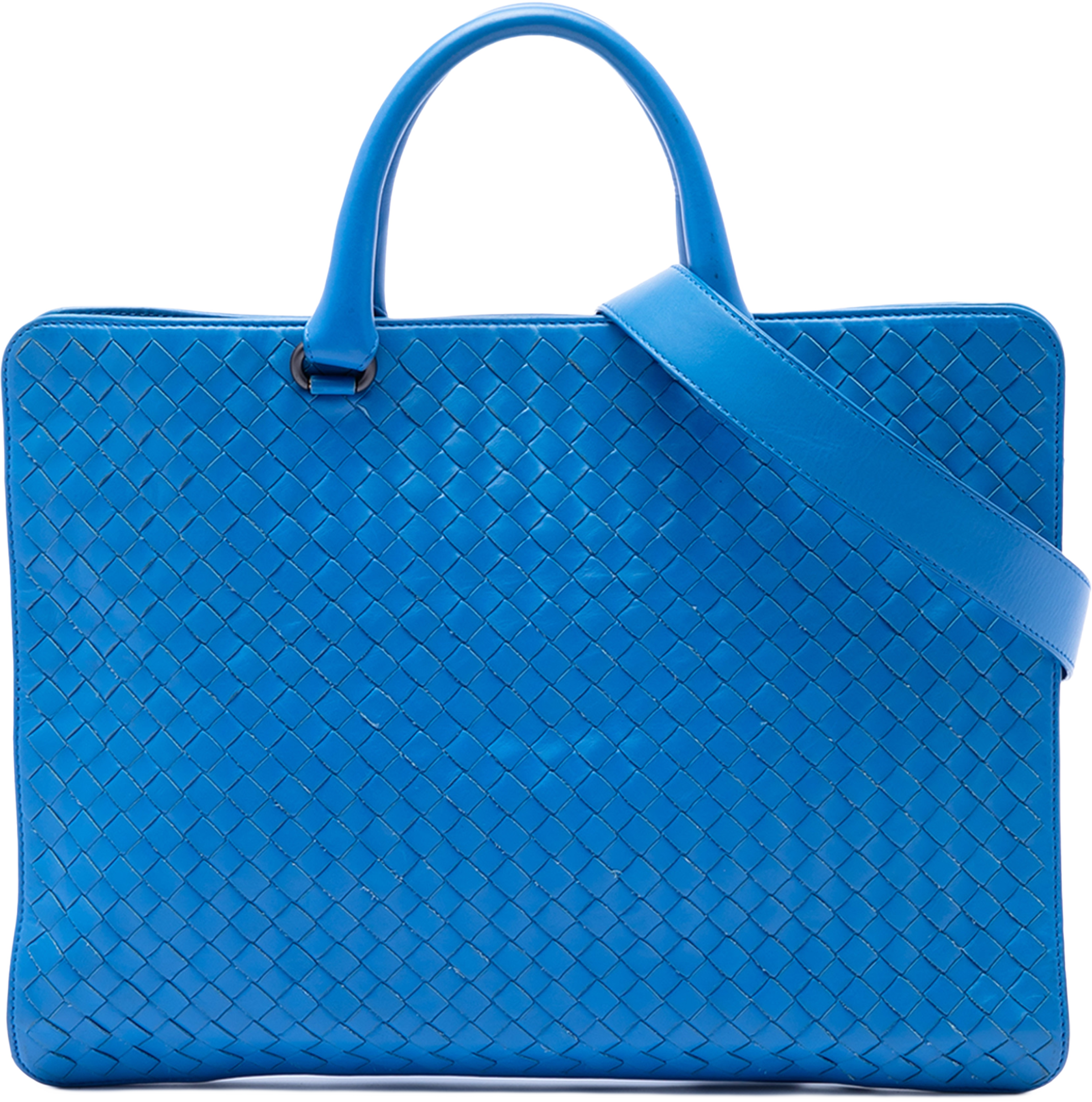 Bottega Veneta Nappa Intrecciato Briefcase, från Luxclusif, i färgen blue. Klicka för att öppna bilden i stort format