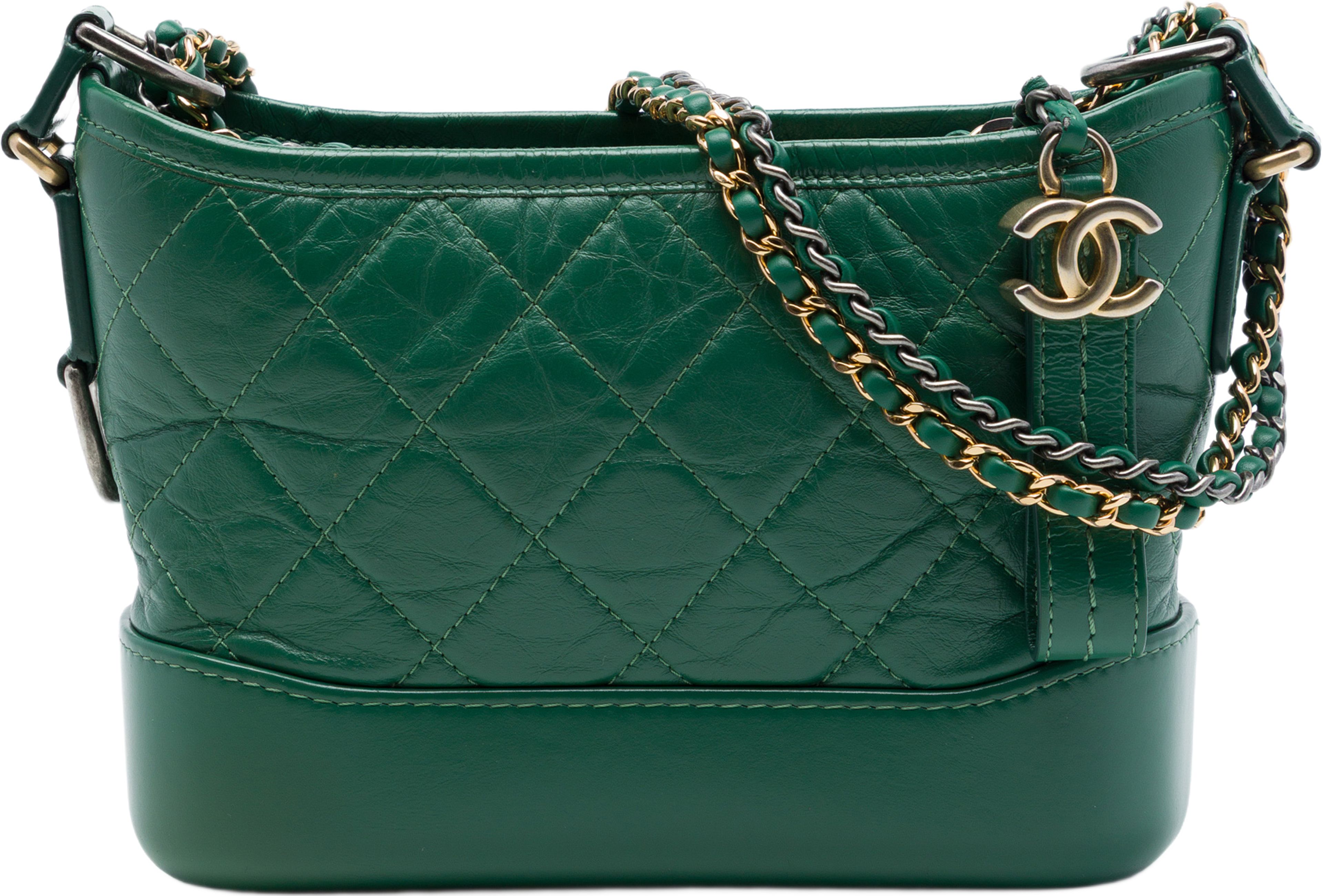 Chanel Small Aged Calfskin Gabrielle Crossbody, från Luxclusif, i färgen grön. Klicka för att öppna bilden i stort format