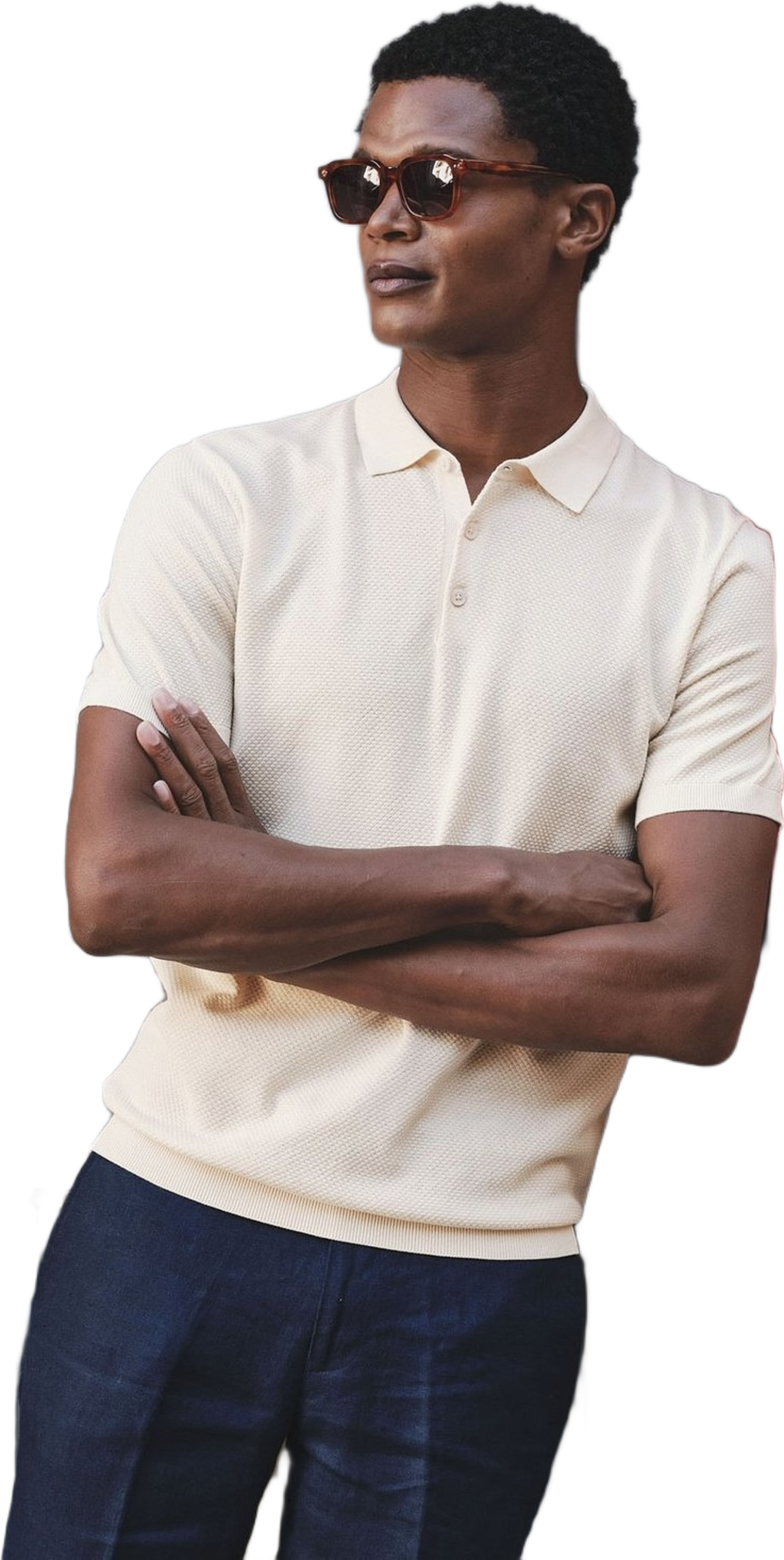 Cotton Texture Knitted Ss Polo Sweater (vincent)