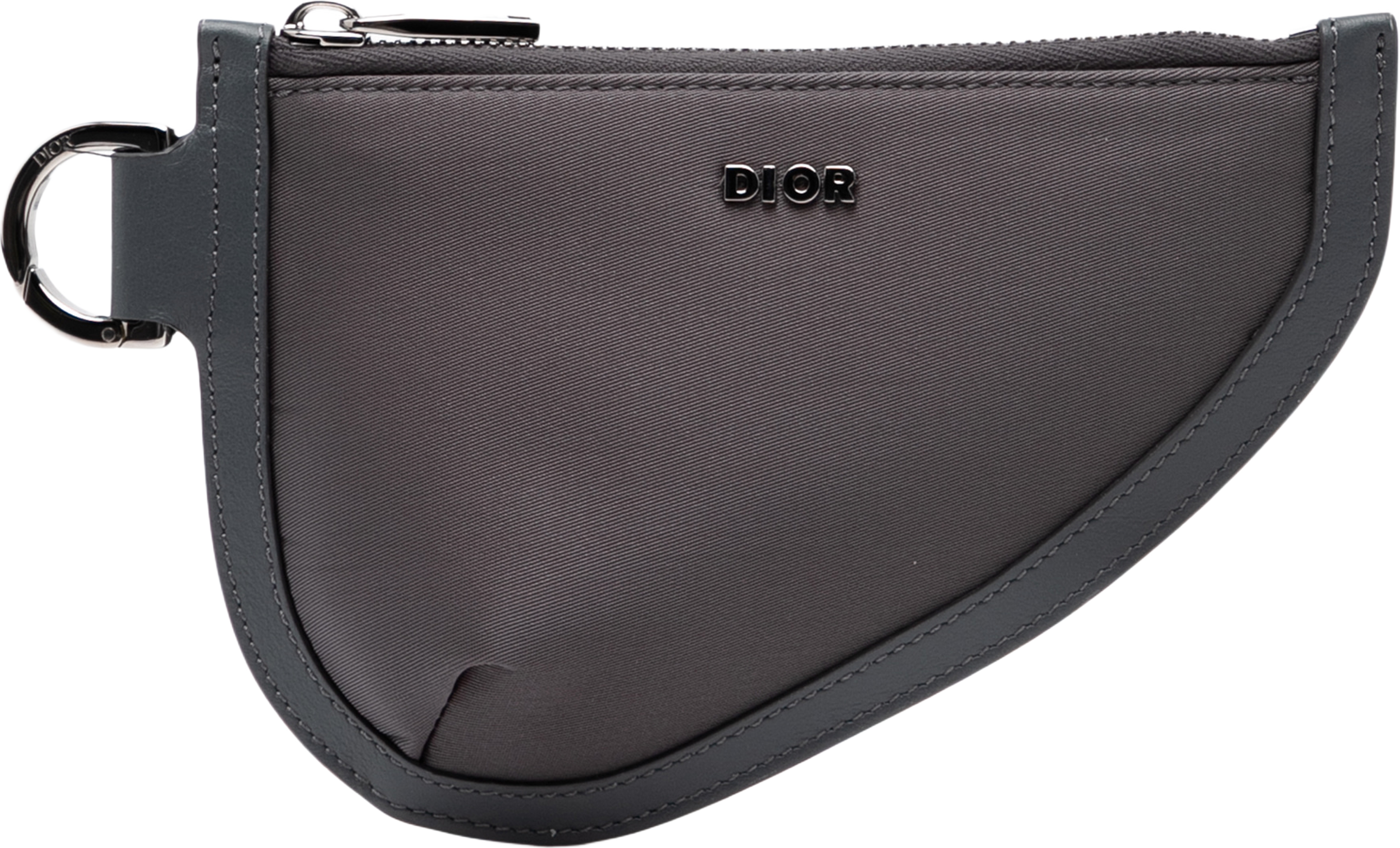 Dior Nylon Saddle Coin Pouch, från Luxclusif, i färgen dark gray. Klicka för att öppna bilden i stort format