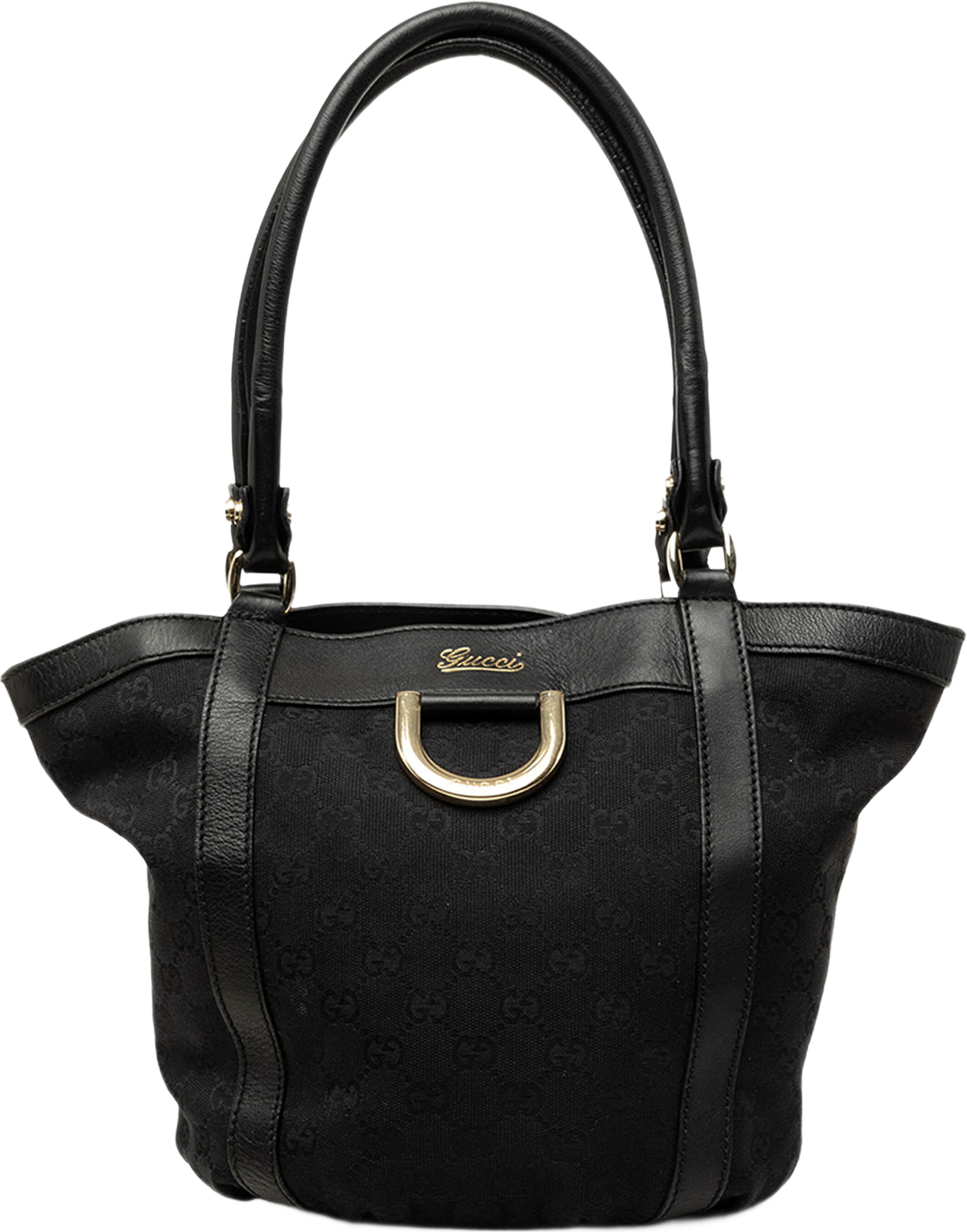 Gucci Gg Canvas Abbey D Ring Handbag, från Luxclusif, i färgen svart. Klicka för att öppna bilden i stort format