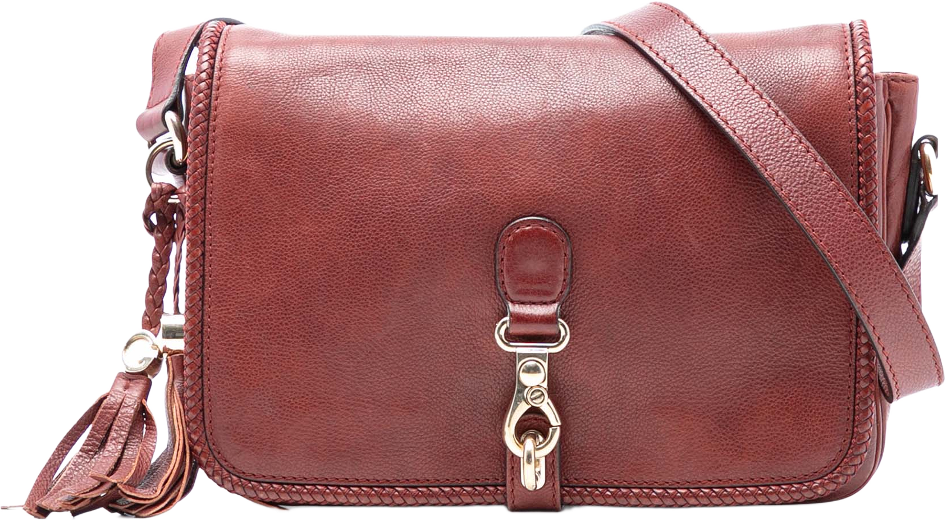 Gucci Leather Marrakech Crossbody, från Luxclusif, i färgen dark red. Klicka för att öppna bilden i stort format