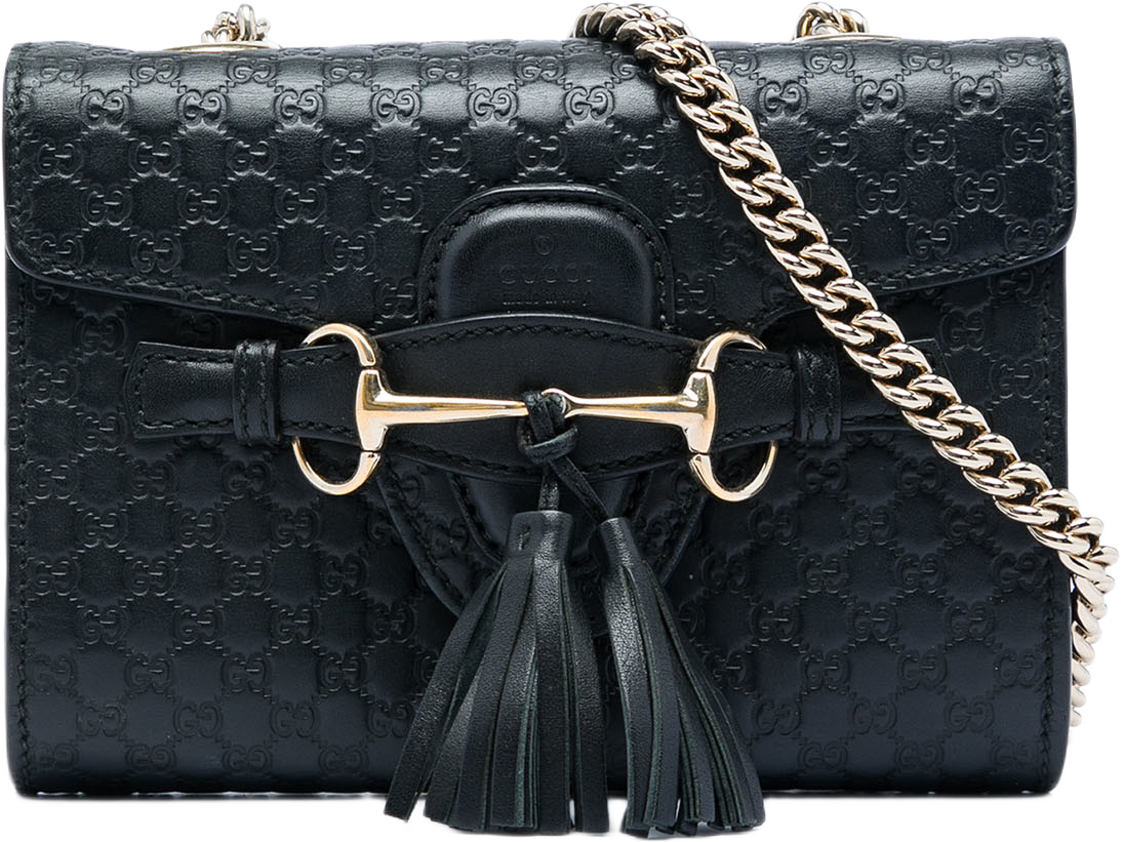 Gucci Mini Microguccissima Emily Crossbody, från Luxclusif, i färgen svart. Klicka för att öppna bilden i stort format