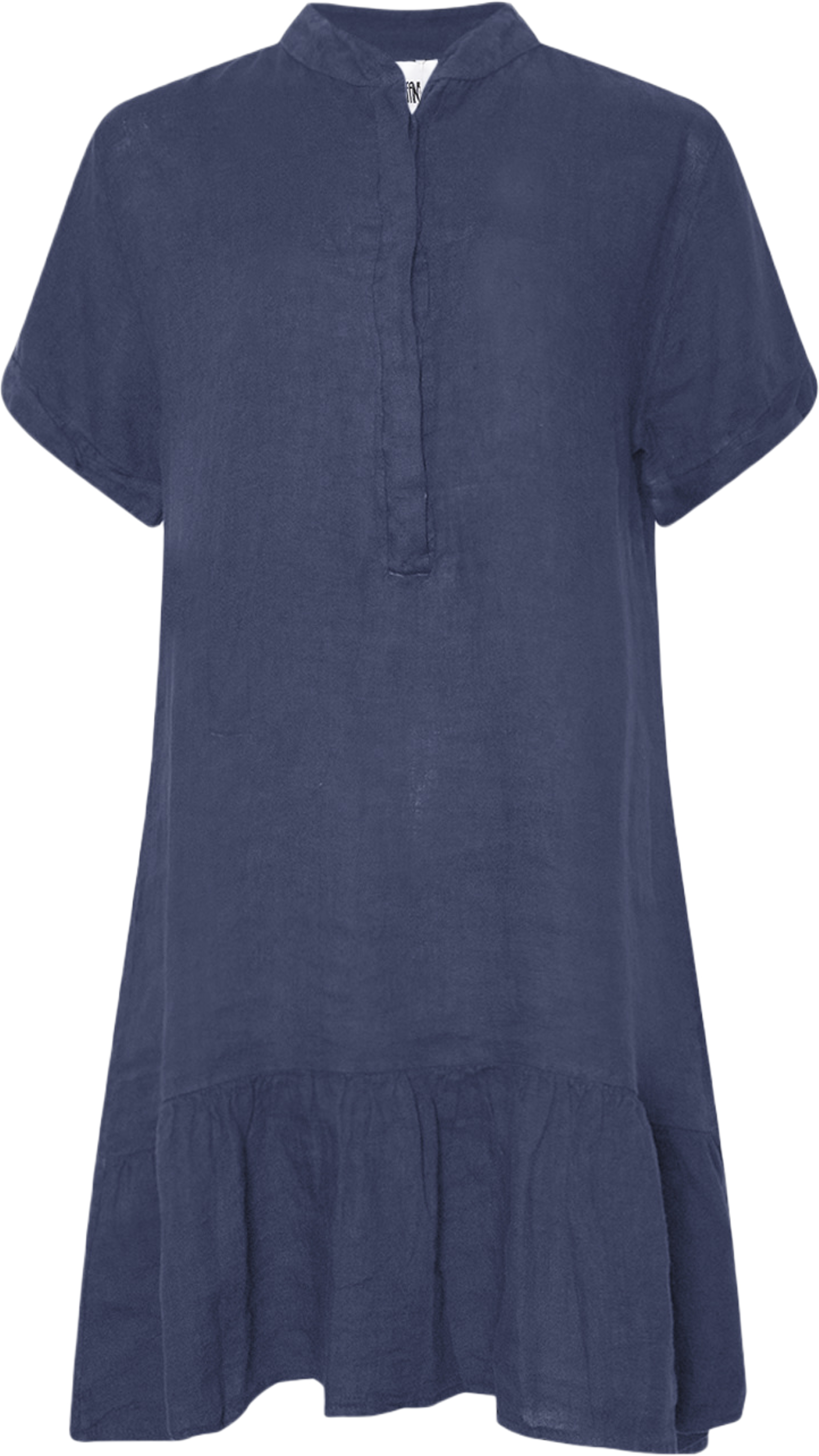Epsi, Short Dress, Linen - Blue Navy
