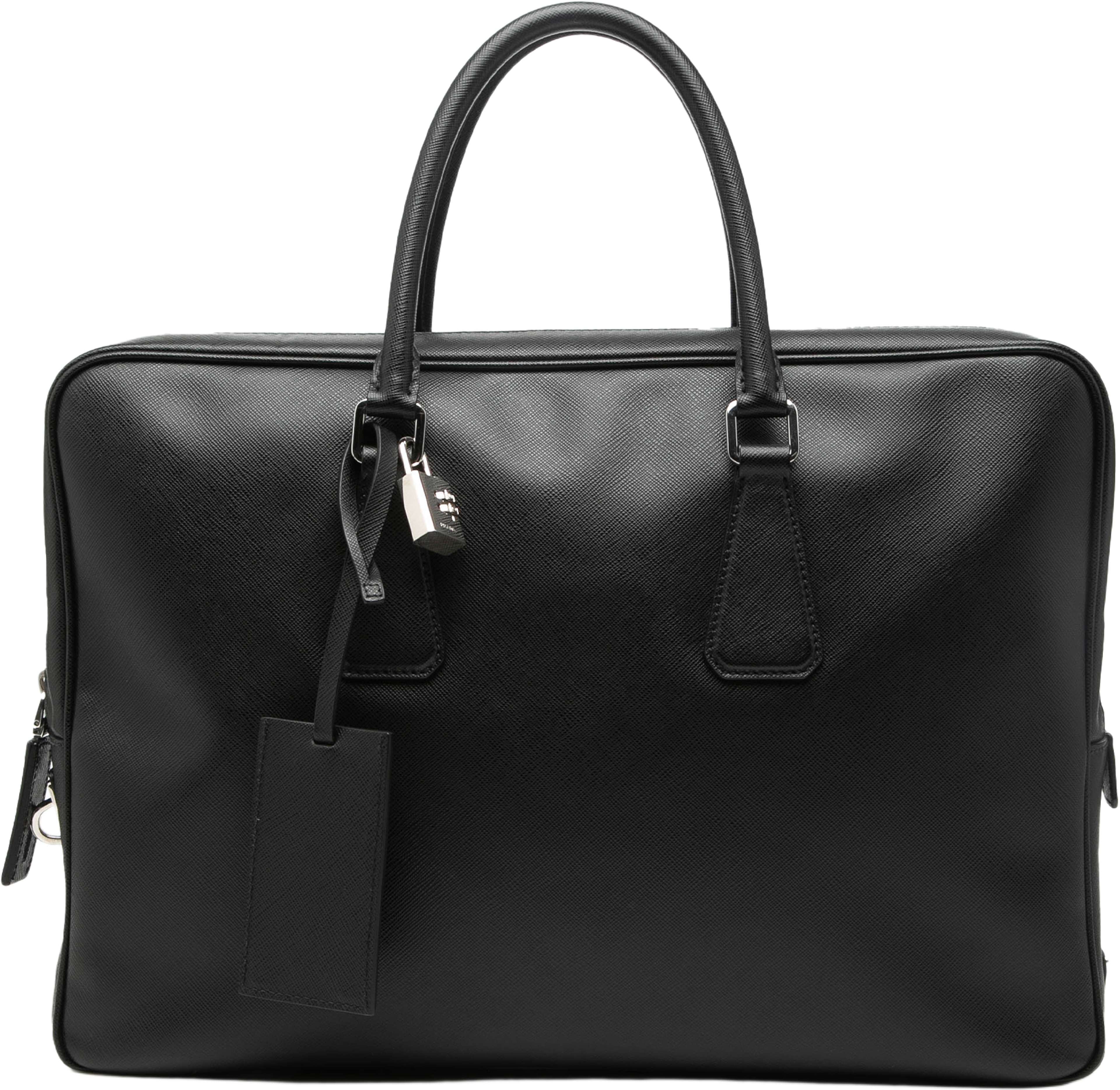 Prada Saffiano Business Bag, från Luxclusif, i färgen black. Klicka för att öppna bilden i stort format