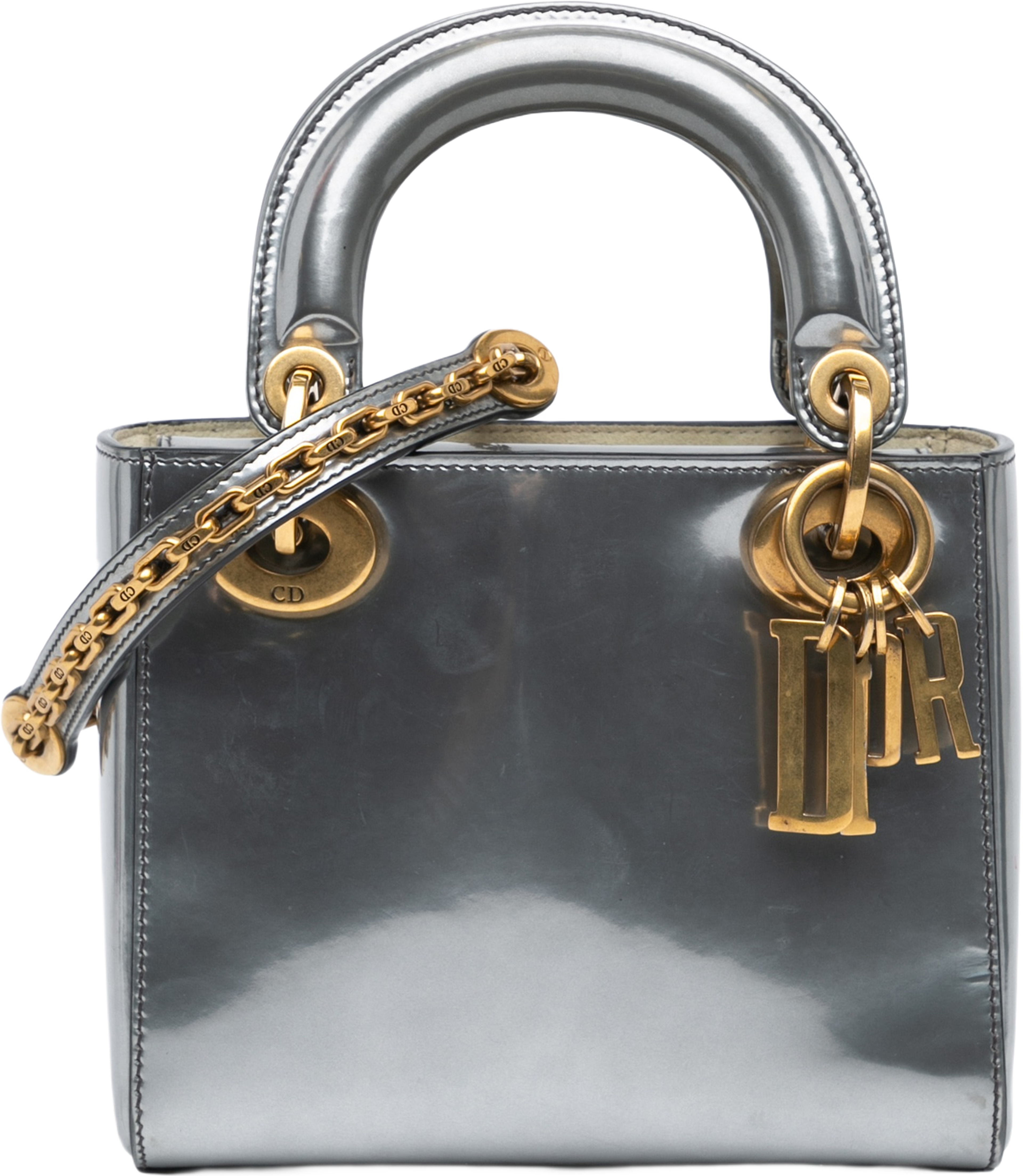 Dior Mini Metallic Glazed Calfskin Lady Dior