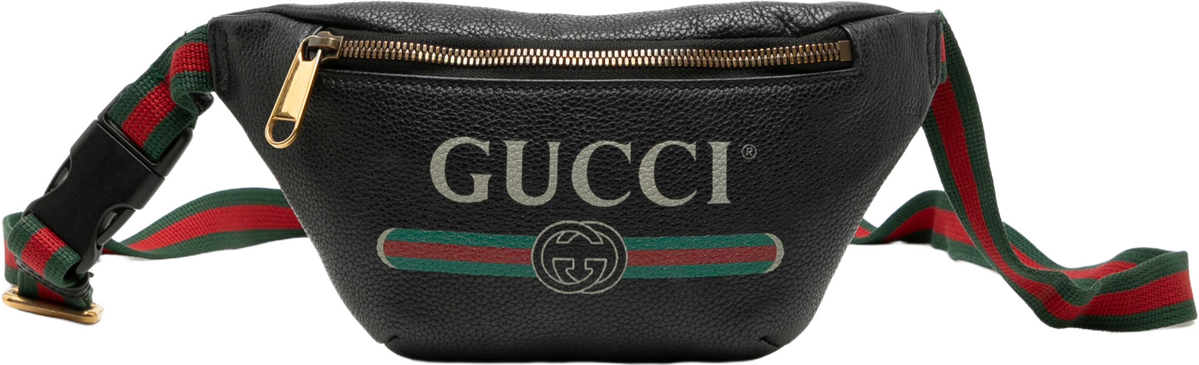 Gucci Small Grained Calfskin Logo Belt Bag, från Luxclusif, i färgen black. Klicka för att öppna bilden i stort format