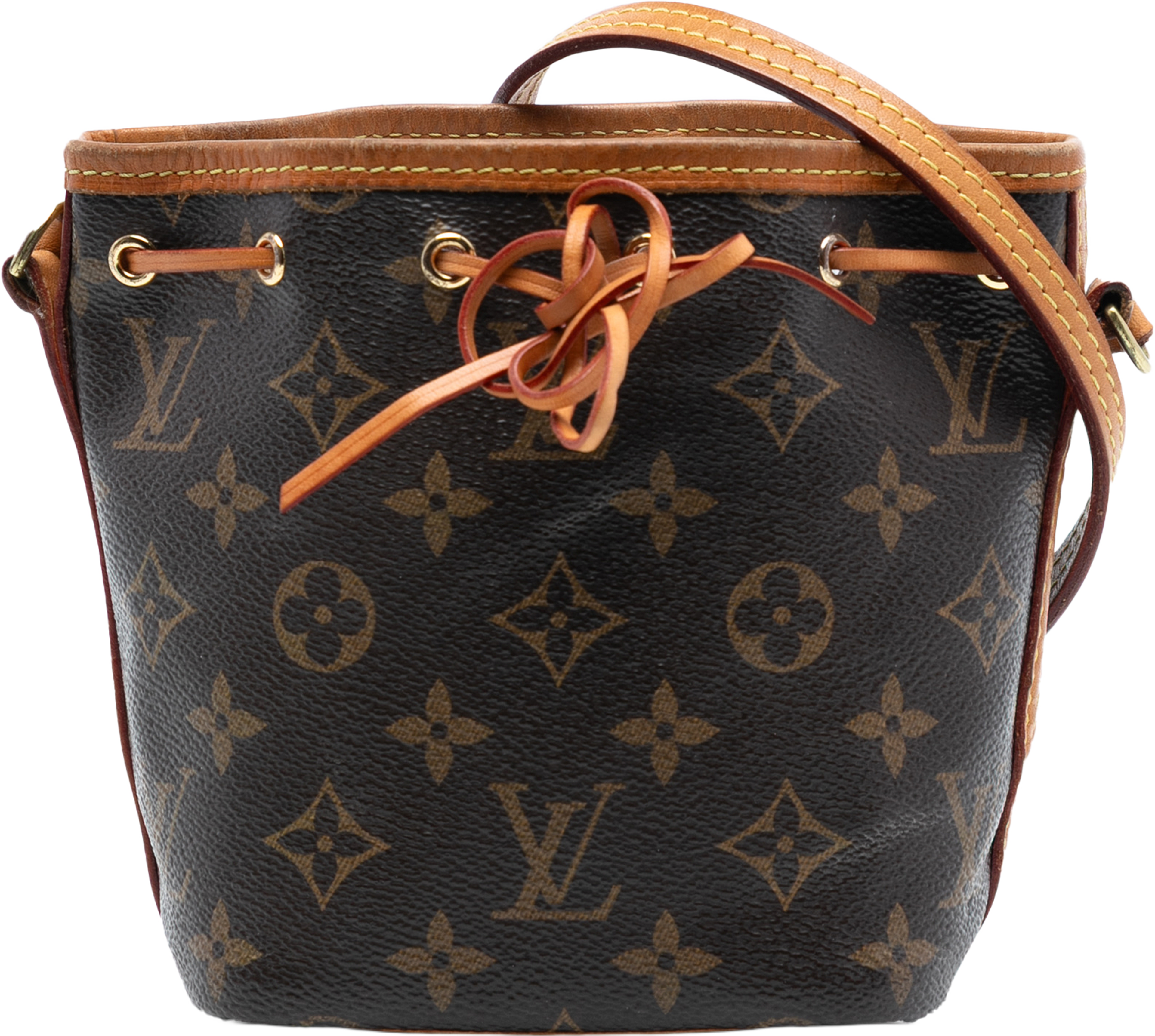 Louis Vuitton Monogram Nano Noe, från Luxclusif, i färgen brown. Klicka för att öppna bilden i stort format