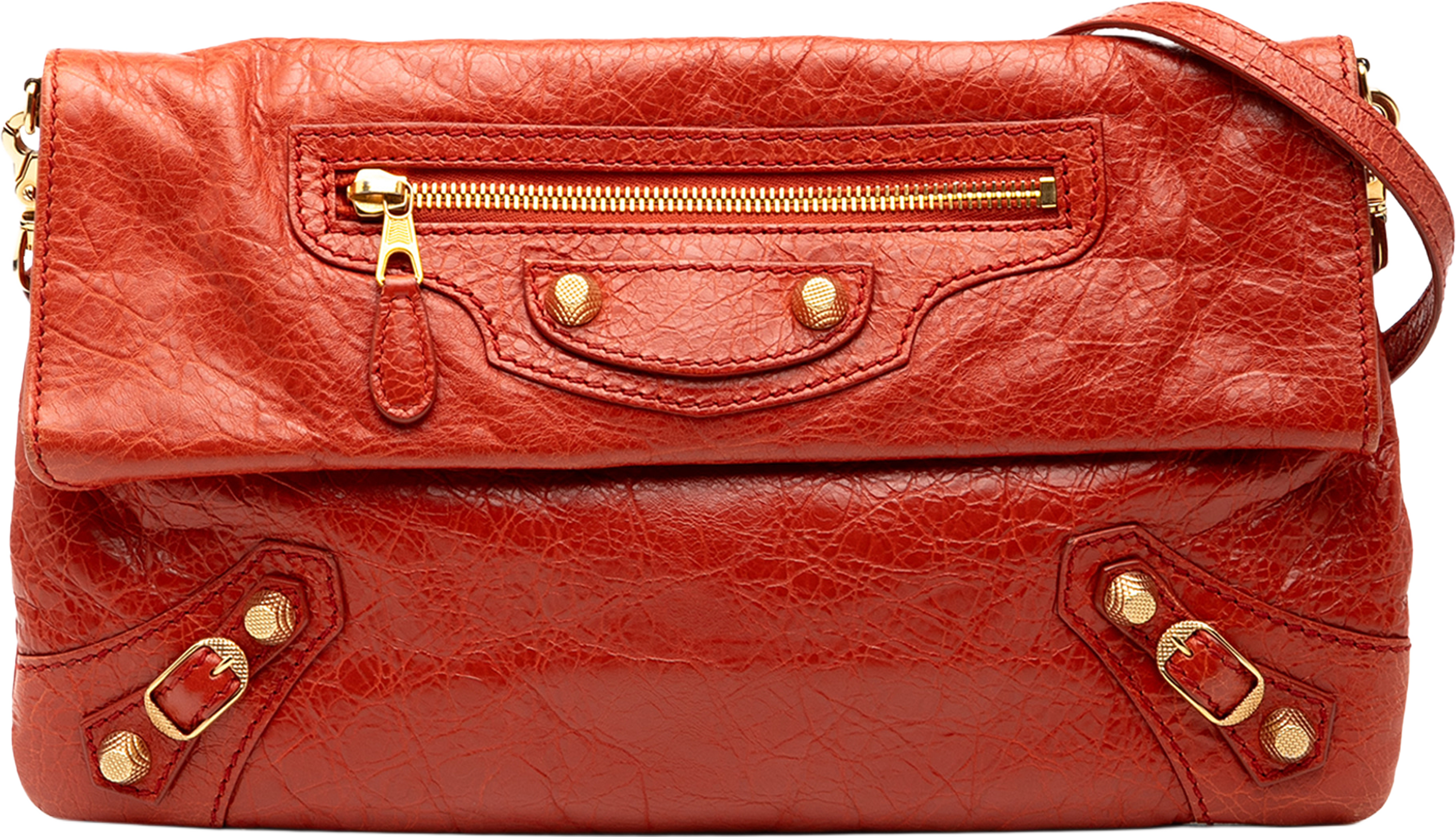 Balenciaga Lambskin Motocross Giant 12 Envelope Clutch With Strap, från Luxclusif, i färgen red. Klicka för att öppna bilden i stort format