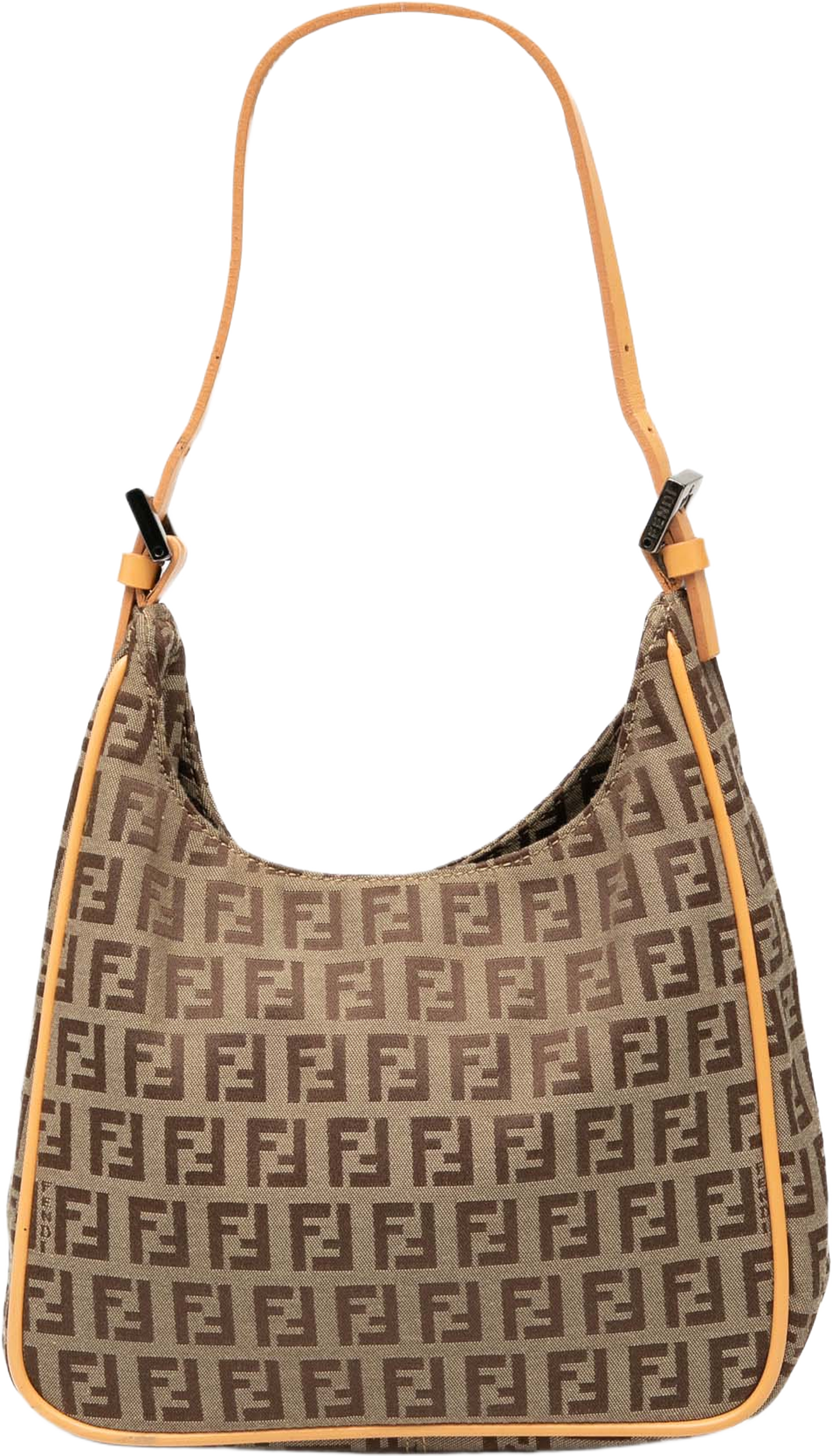 Fendi Zucchino Canvas Shoulder Bag, från Luxclusif, i färgen beige. Klicka för att öppna bilden i stort format