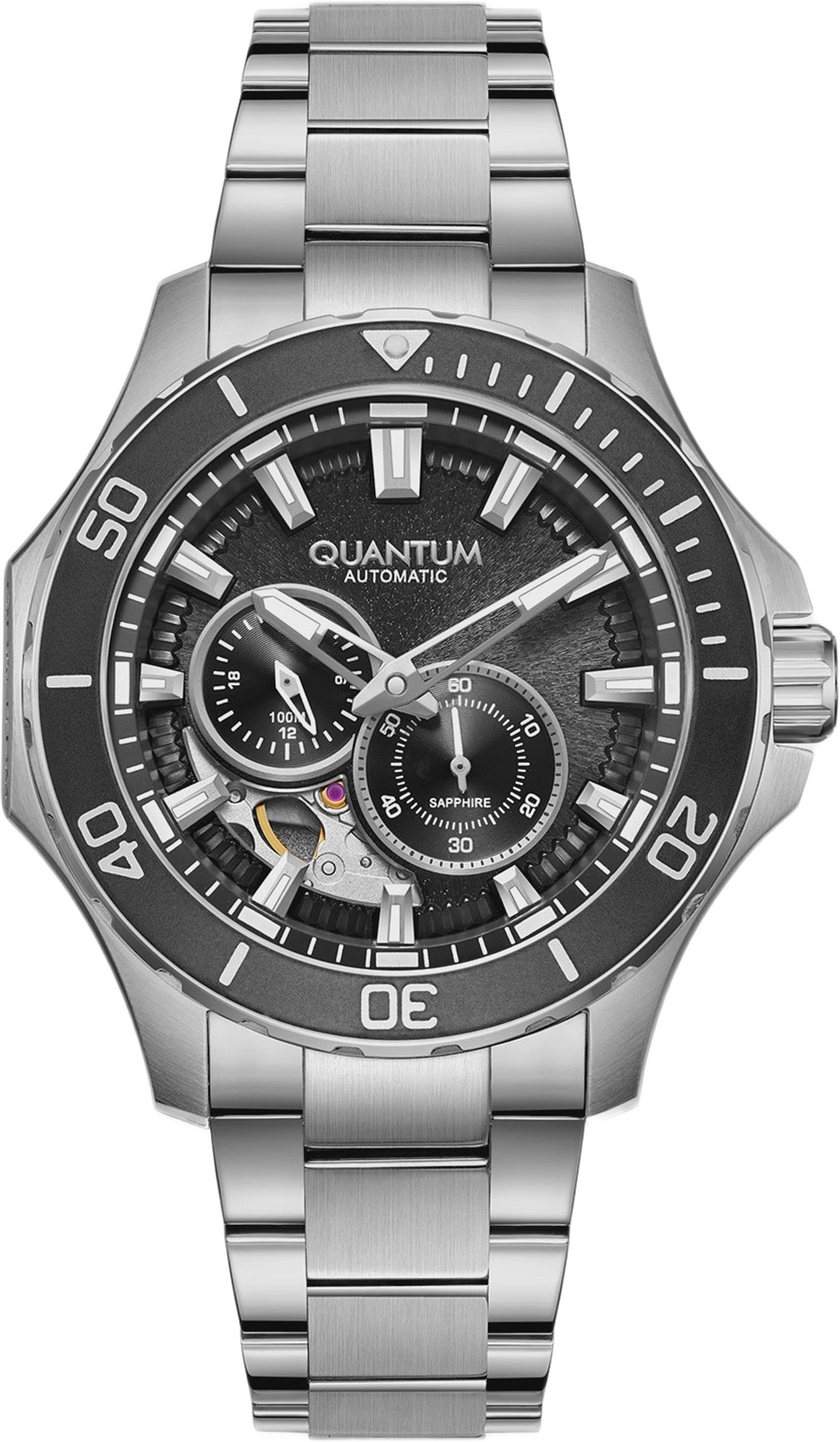 Quantum Automatic Herr Svart/stål, Metallband - Qmg1188.350, från Quantum, i färgen 1. Klicka för att öppna bilden i stort format