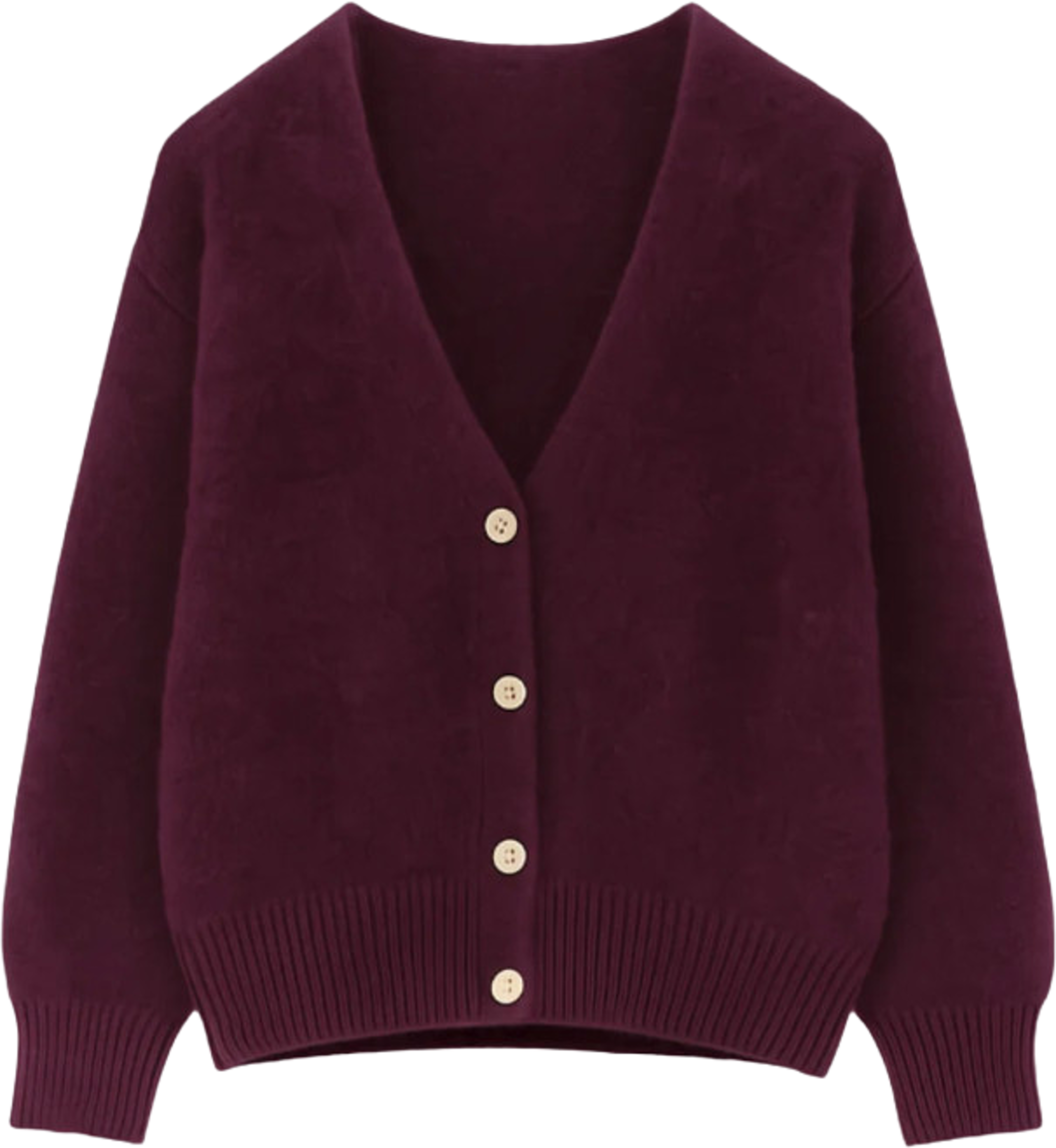 Lilje Mohair, Knit Cardigan - Aubergine, från Tiffany, i färgen aubergine. Klicka för att öppna bilden i stort format