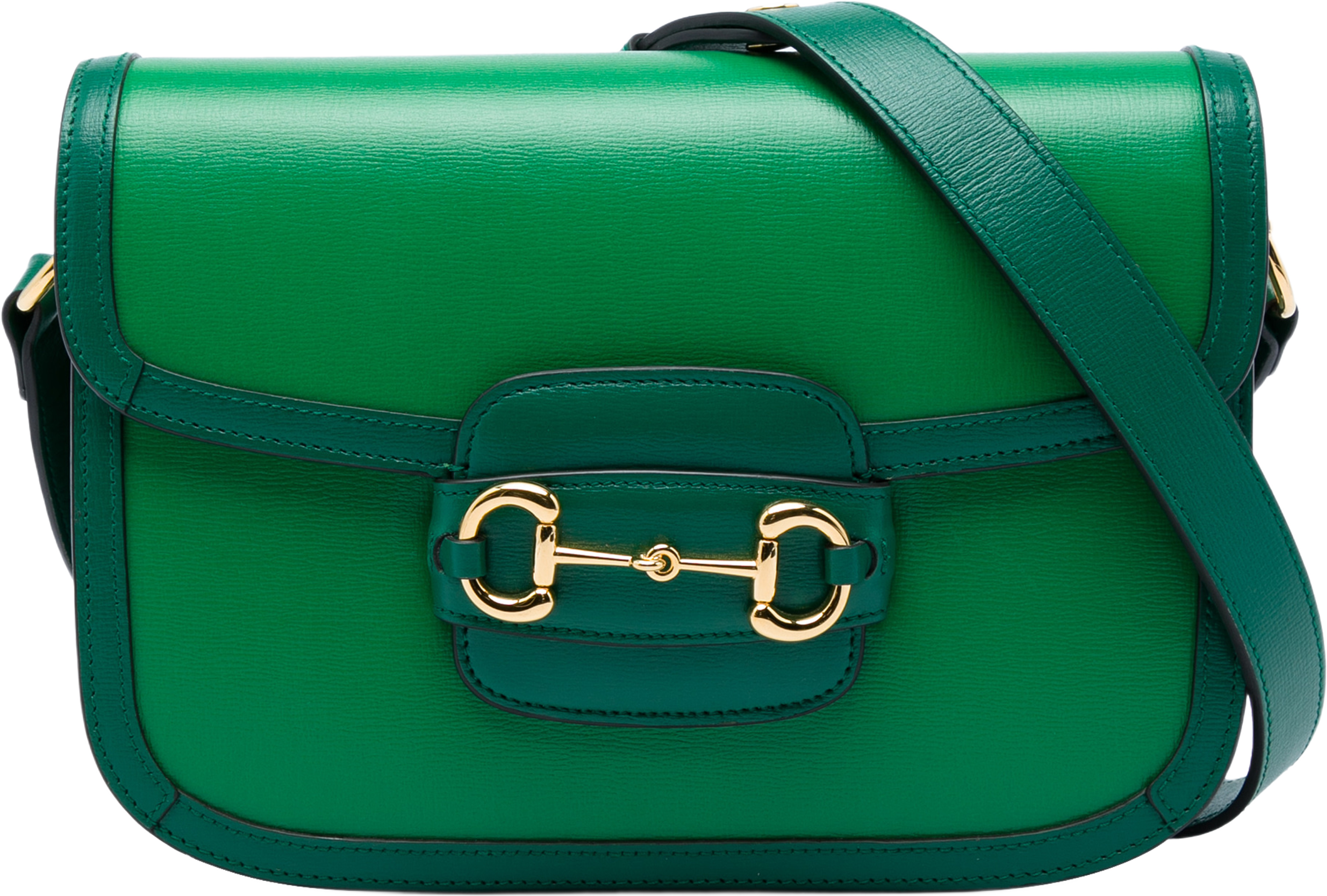 Gucci Medium Calfskin Horsebit 1955 Shoulder Bag, från Luxclusif, i färgen grön. Klicka för att öppna bilden i stort format