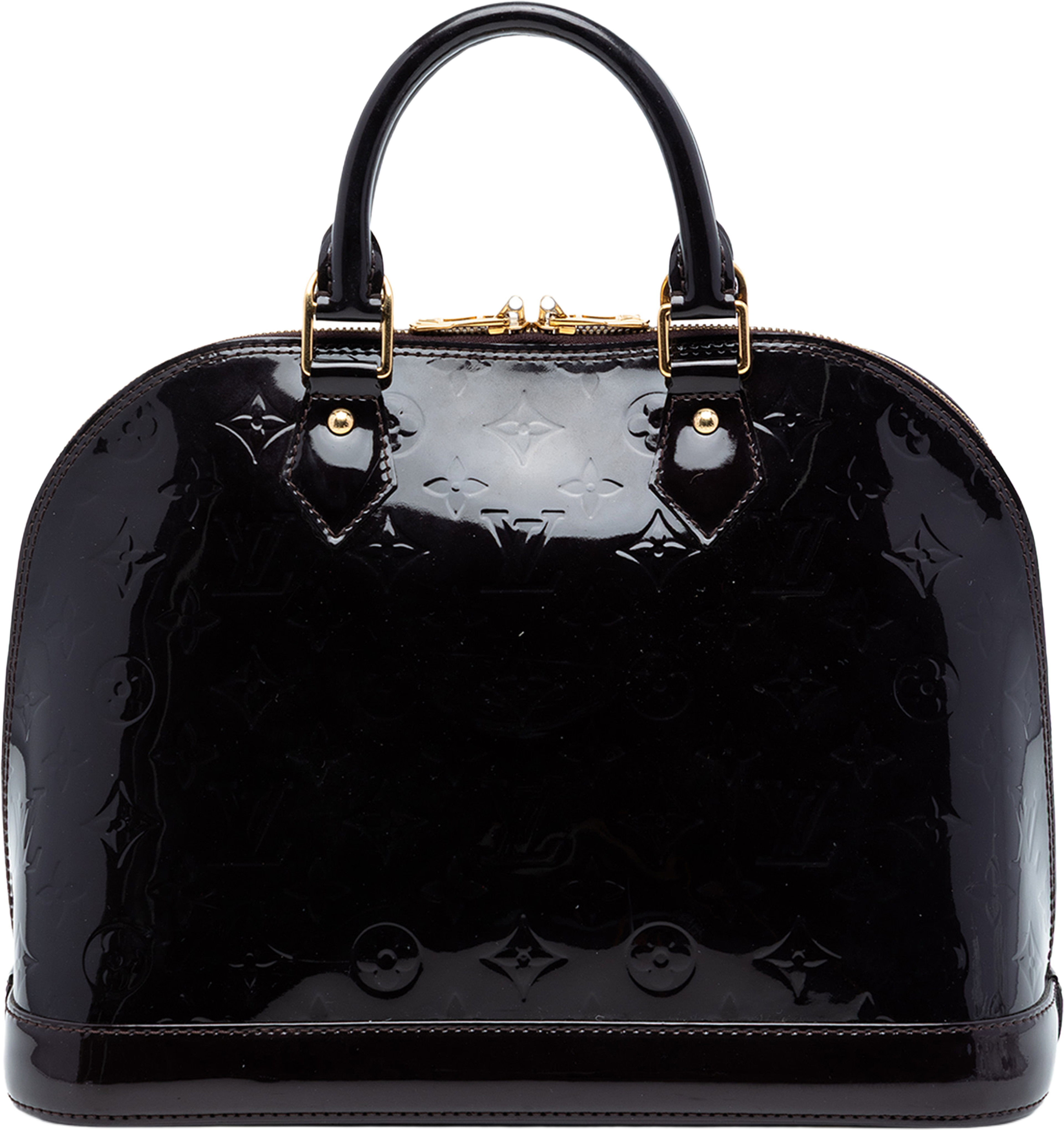 Louis Vuitton Monogram Vernis Alma Pm, från Luxclusif, i färgen plum. Klicka för att öppna bilden i stort format