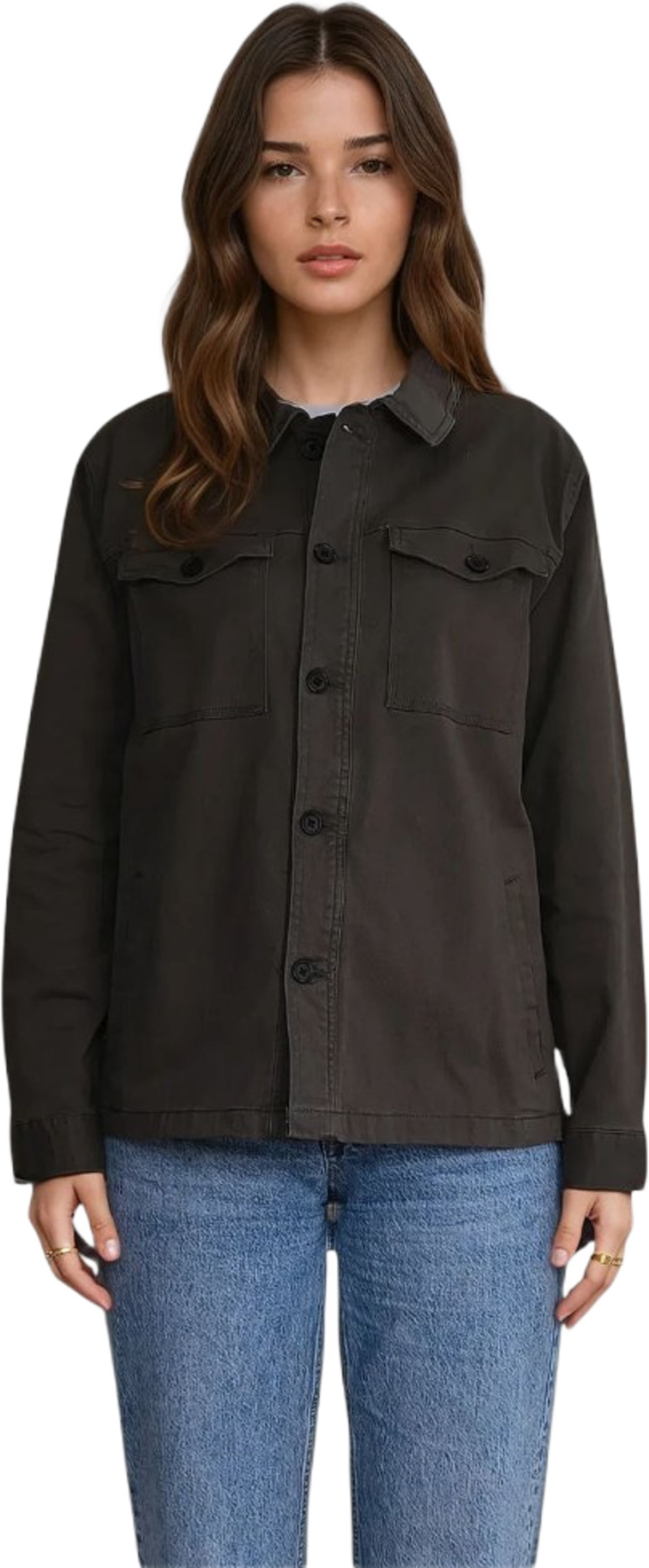 Twill Overshirt, från TeeShoppen, i färgen mörk oliv. Klicka för att öppna bilden i stort format