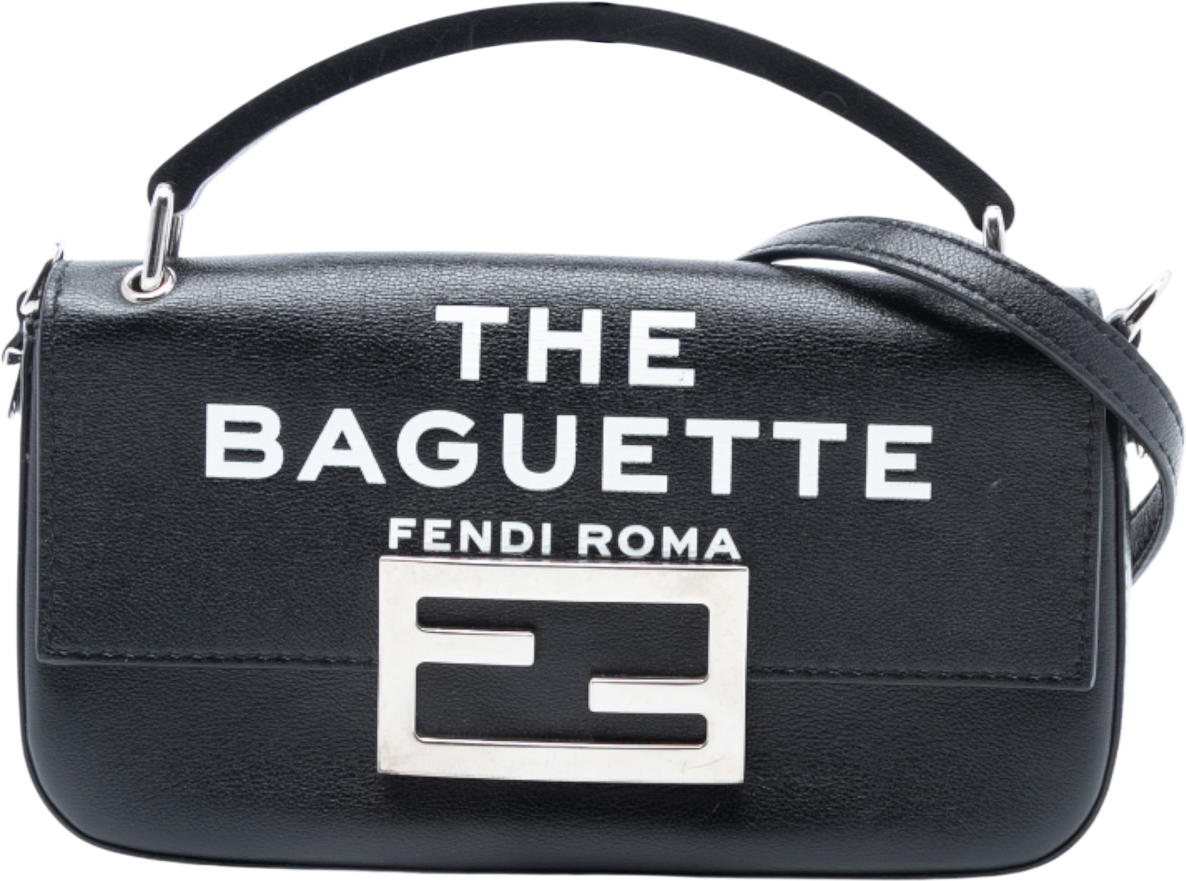 Fendi Marc Jacobs Calfskin Baguette Phone Pouch Satchel, från Luxclusif, i färgen black. Klicka för att öppna bilden i stort format