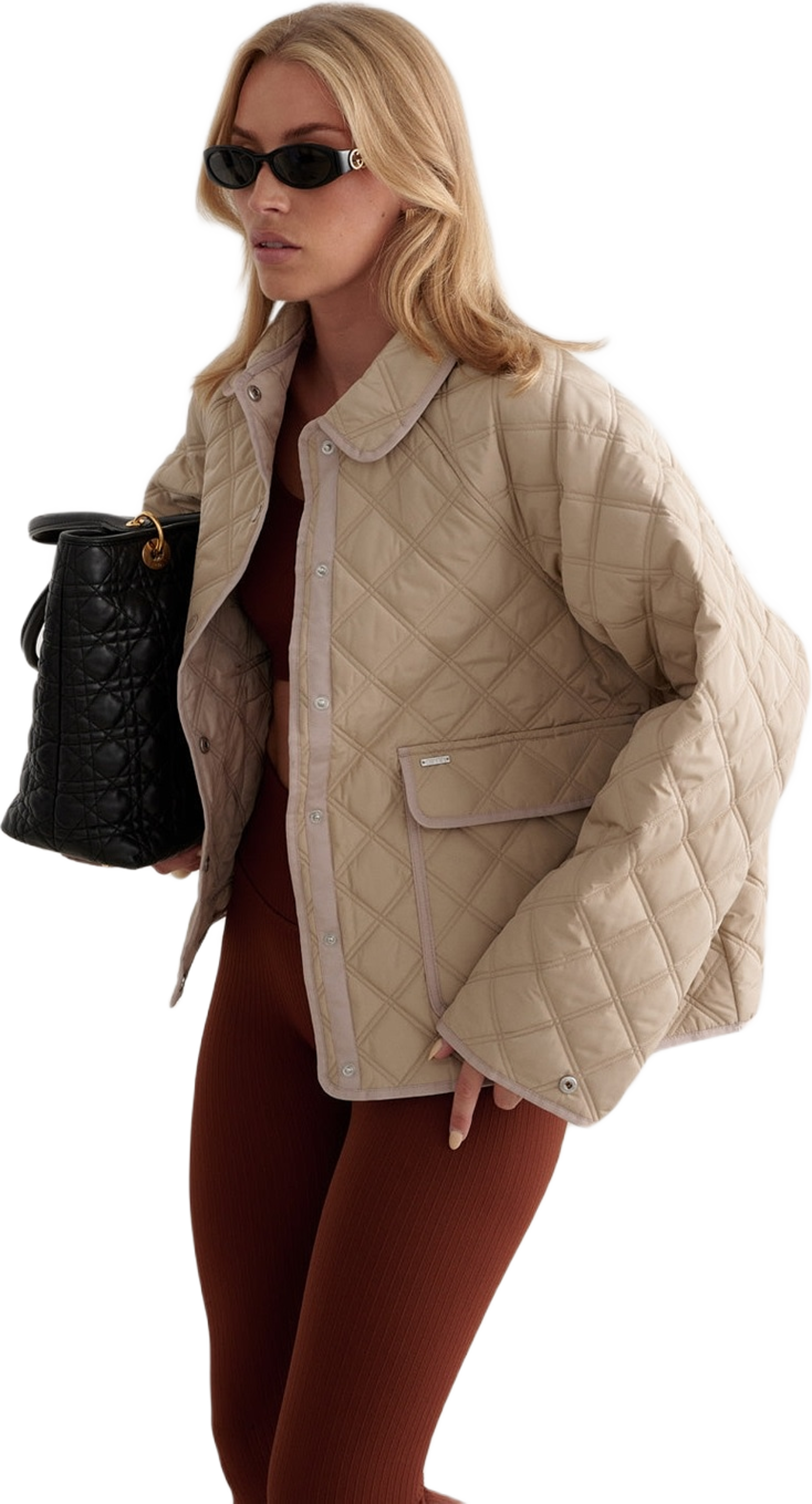 Beige Quilted Femme Jacket