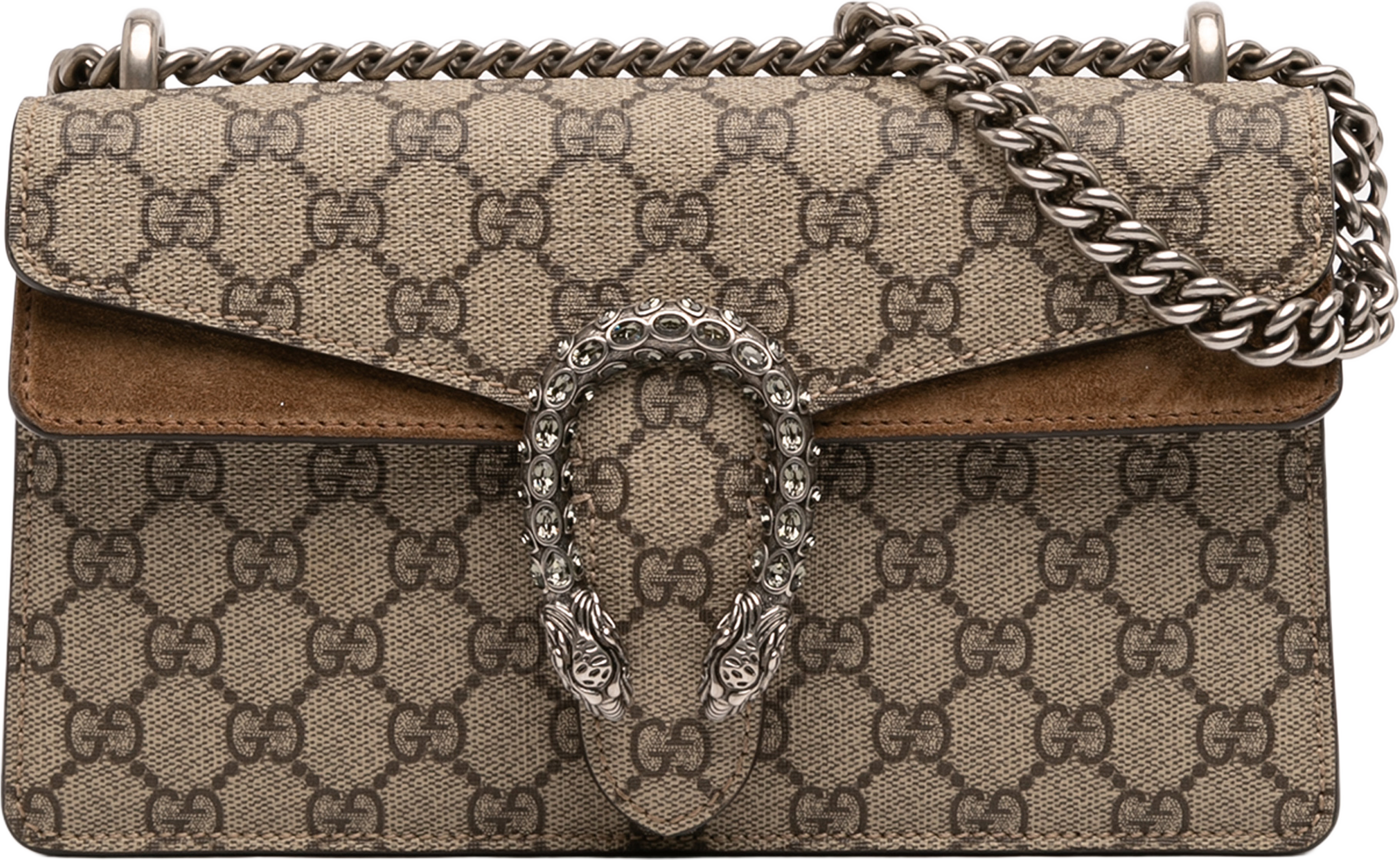 Gucci Medium Gg Supreme Dionysus Crossbody, från Luxclusif, i färgen beige. Klicka för att öppna bilden i stort format