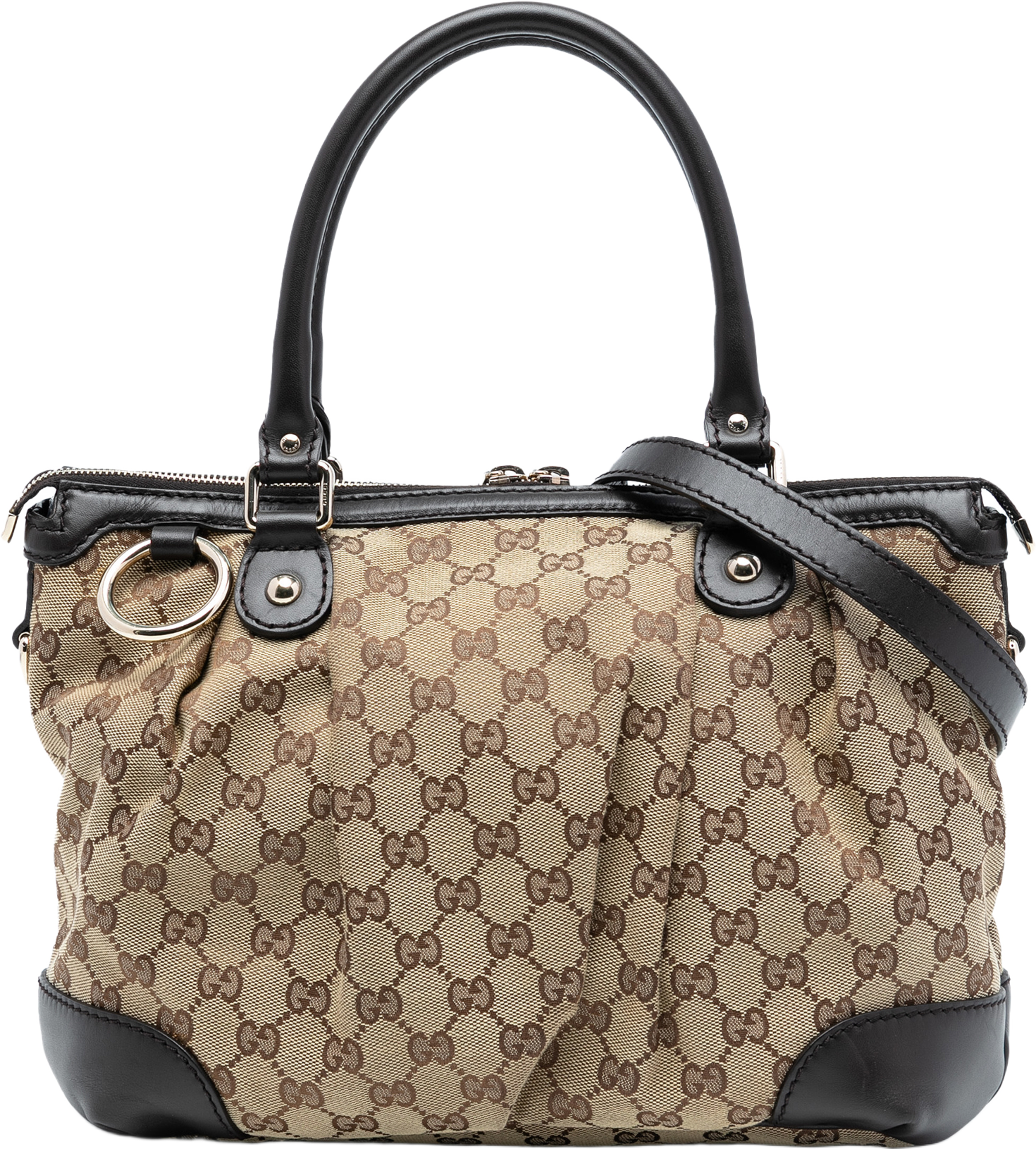 Gucci Gg Canvas Sukey Satchel, från Luxclusif, i färgen beige. Klicka för att öppna bilden i stort format