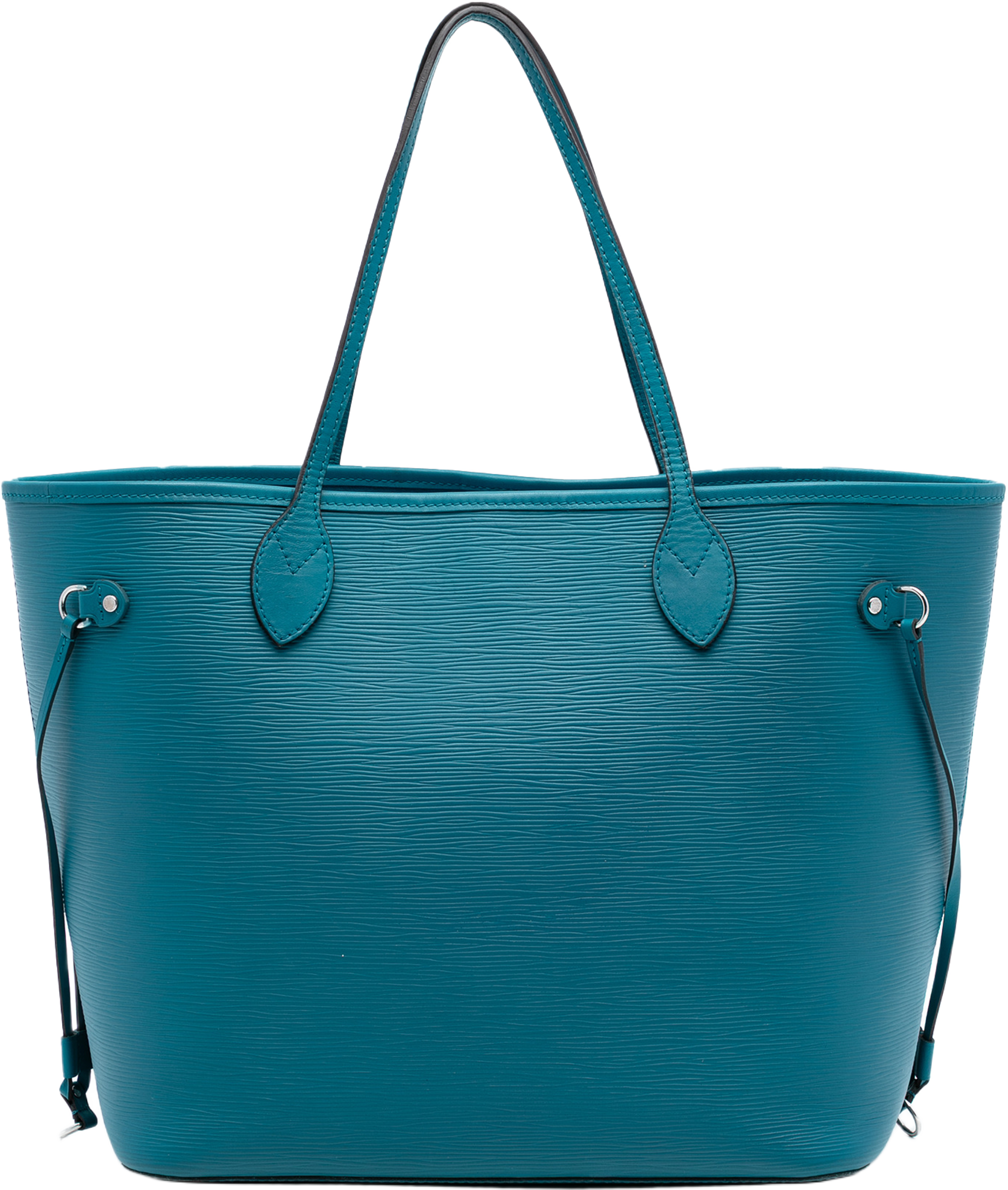 Louis Vuitton Epi Neverfull Mm, från Luxclusif, i färgen turquoise. Klicka för att öppna bilden i stort format