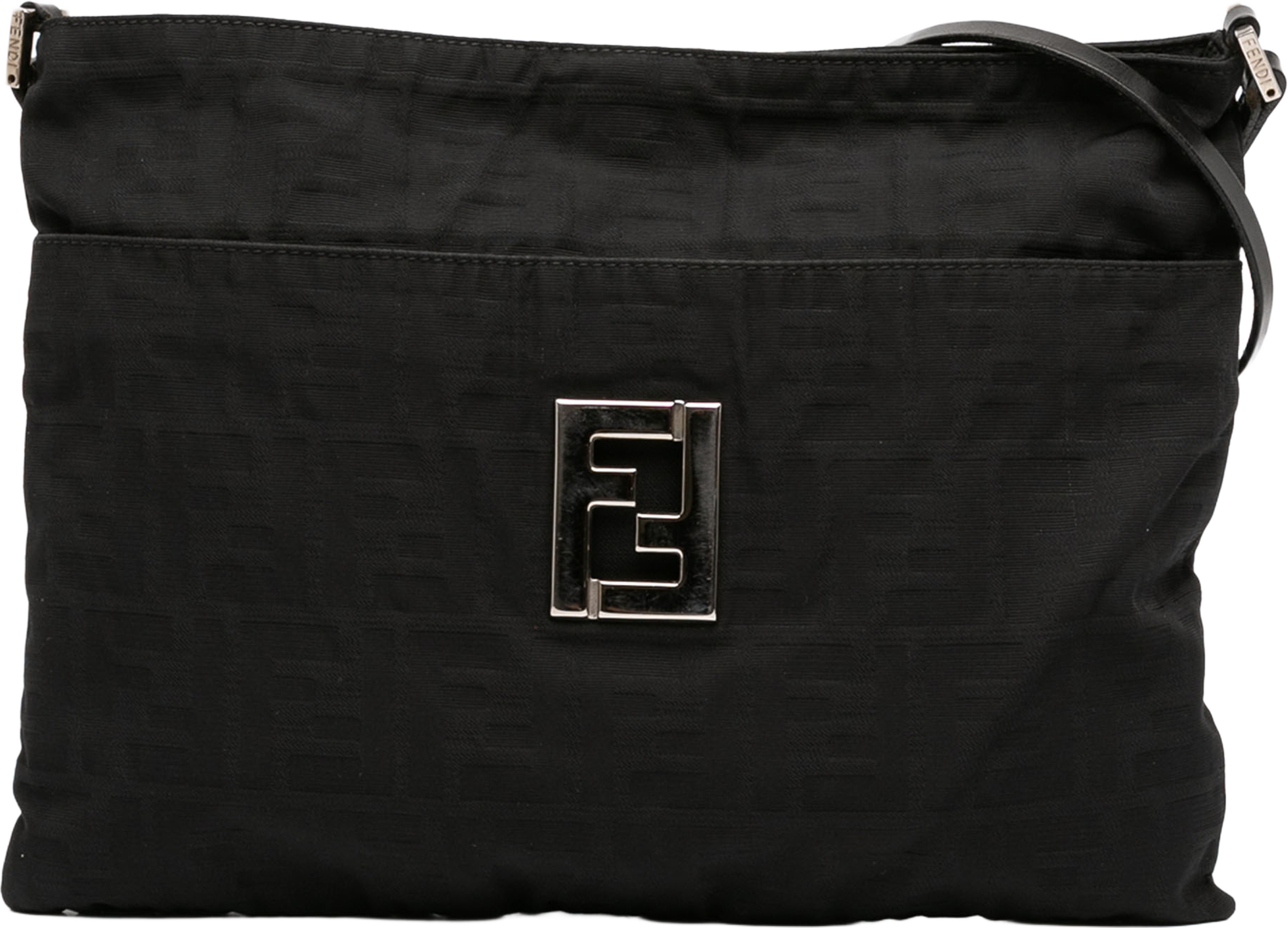 Fendi Zucca Canvas Shoulder Bag, från Luxclusif, i färgen black. Klicka för att öppna bilden i stort format