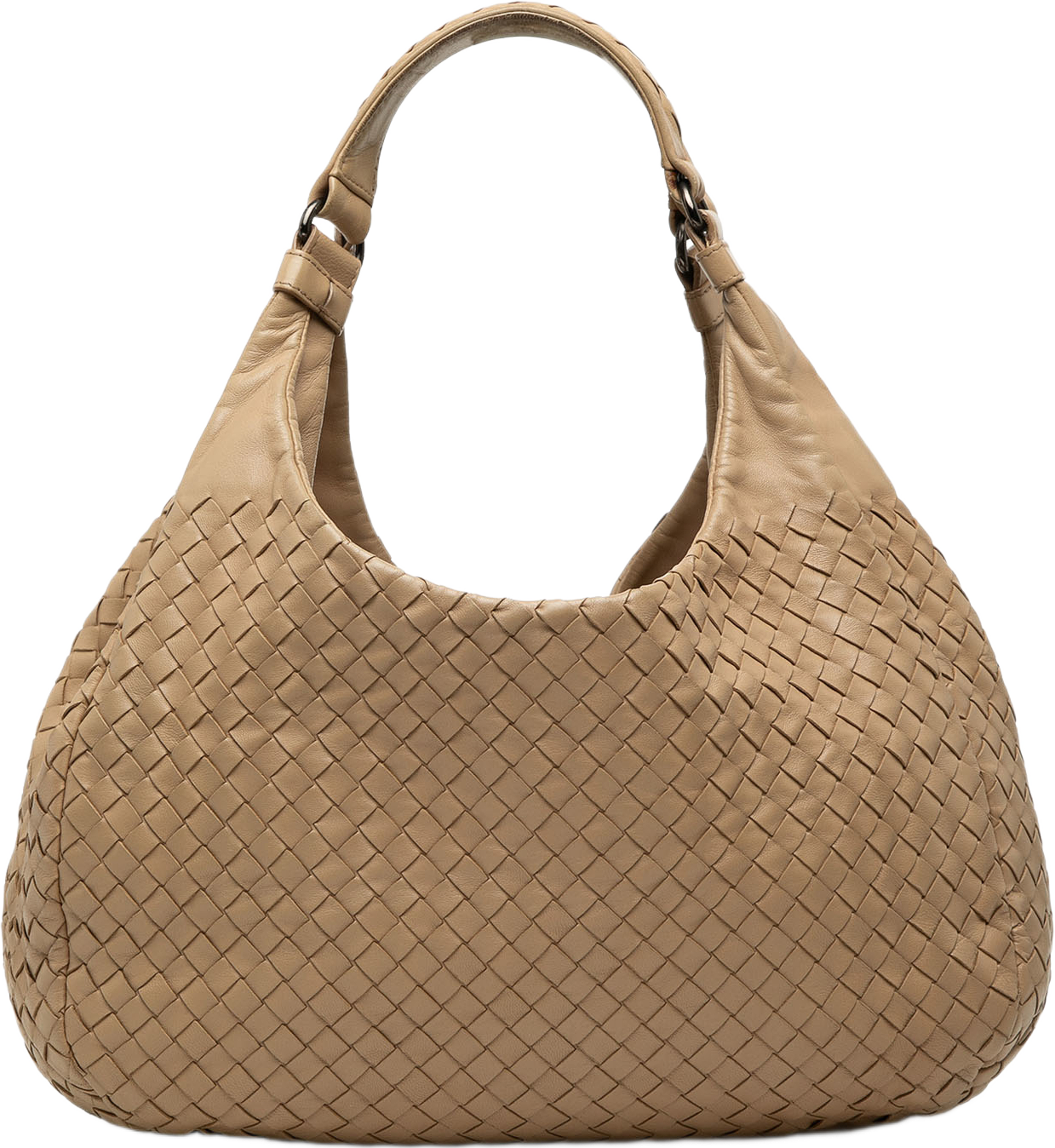 Bottega Veneta Medium Nappa Intrecciato Campana Hobo, från Luxclusif, i färgen brun. Klicka för att öppna bilden i stort format
