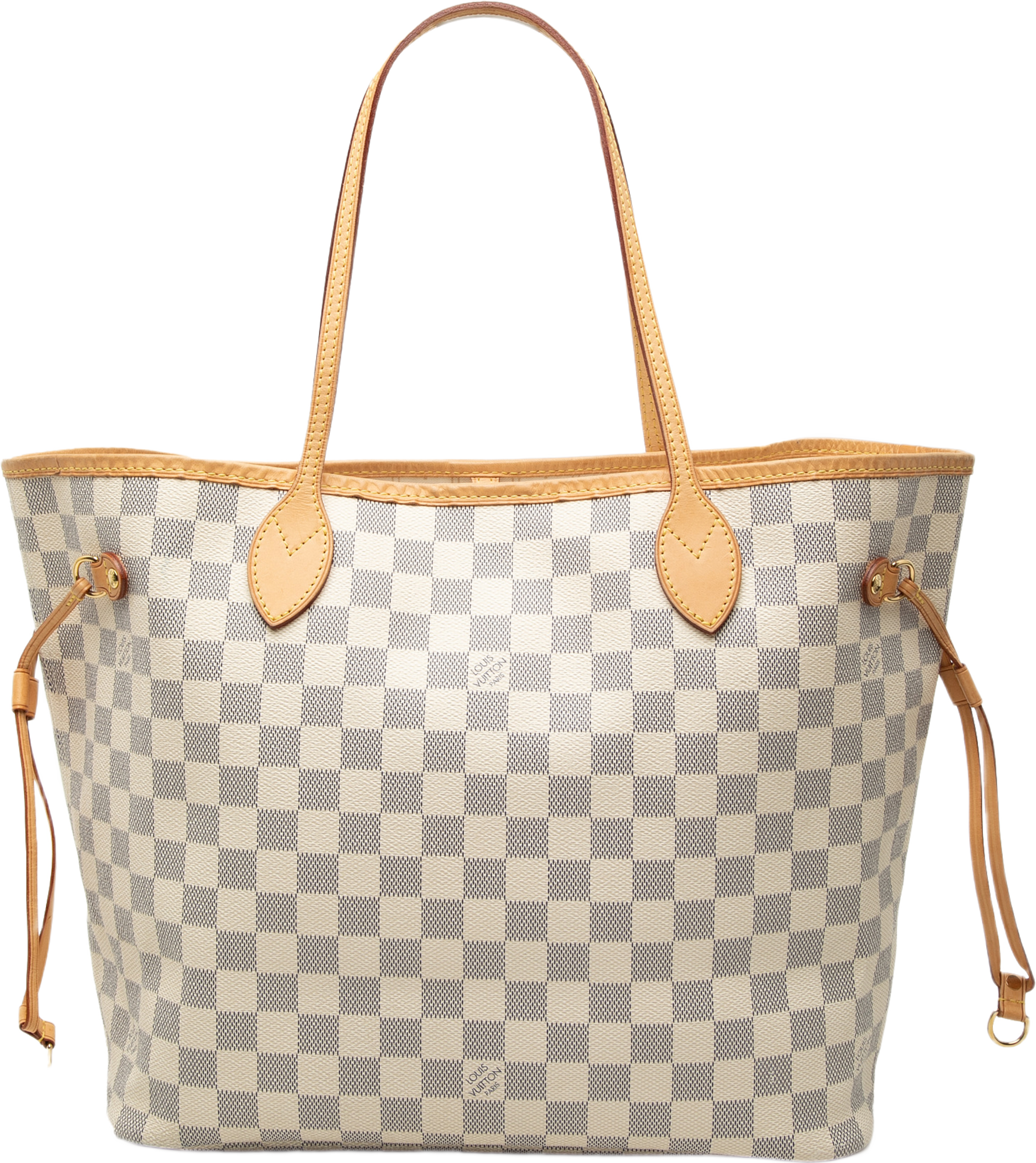Louis Vuitton Damier Azur Neverfull Mm, från Luxclusif, i färgen vit. Klicka för att öppna bilden i stort format