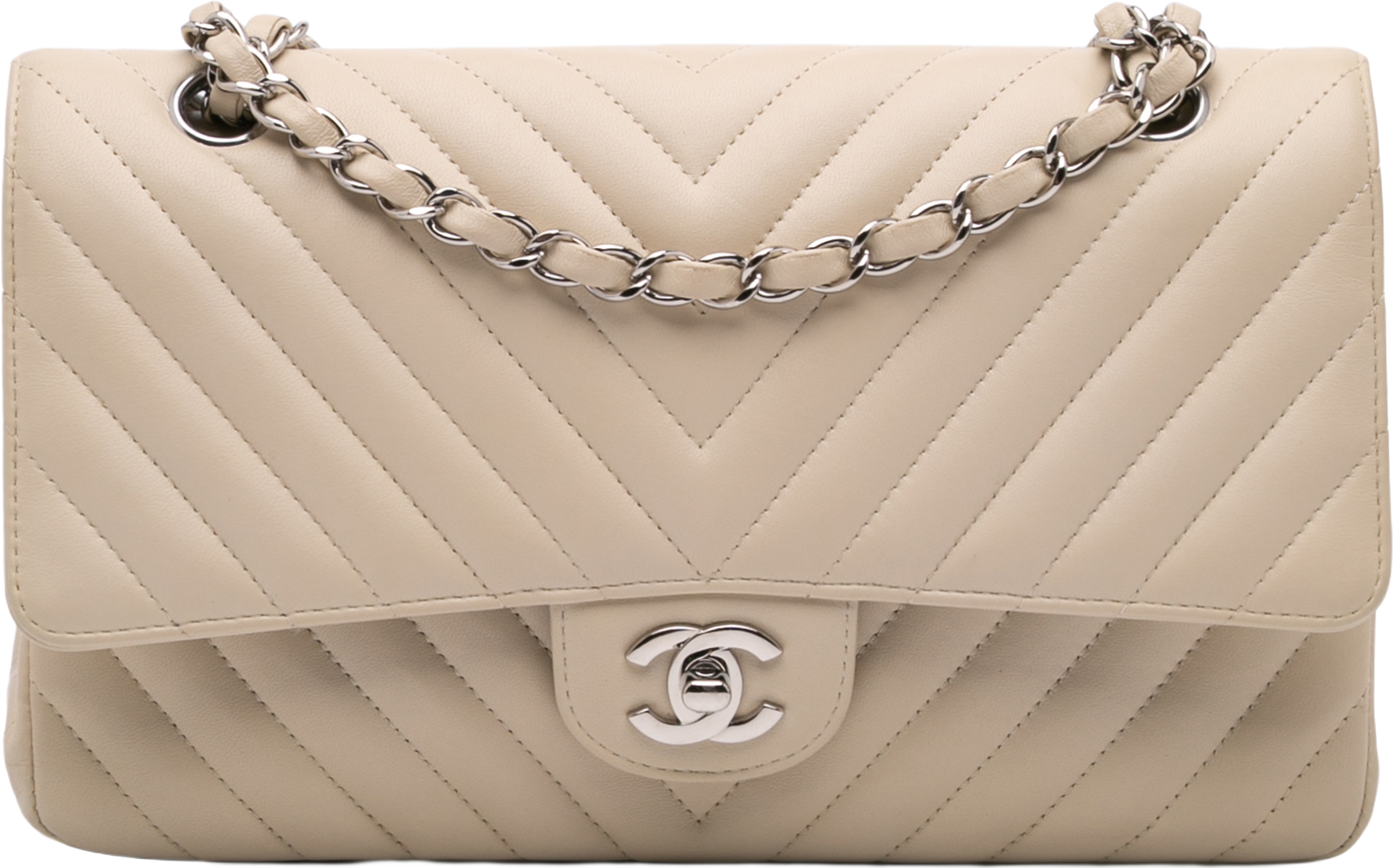 Chanel Medium Classic Chevron Lambskin Double Flap