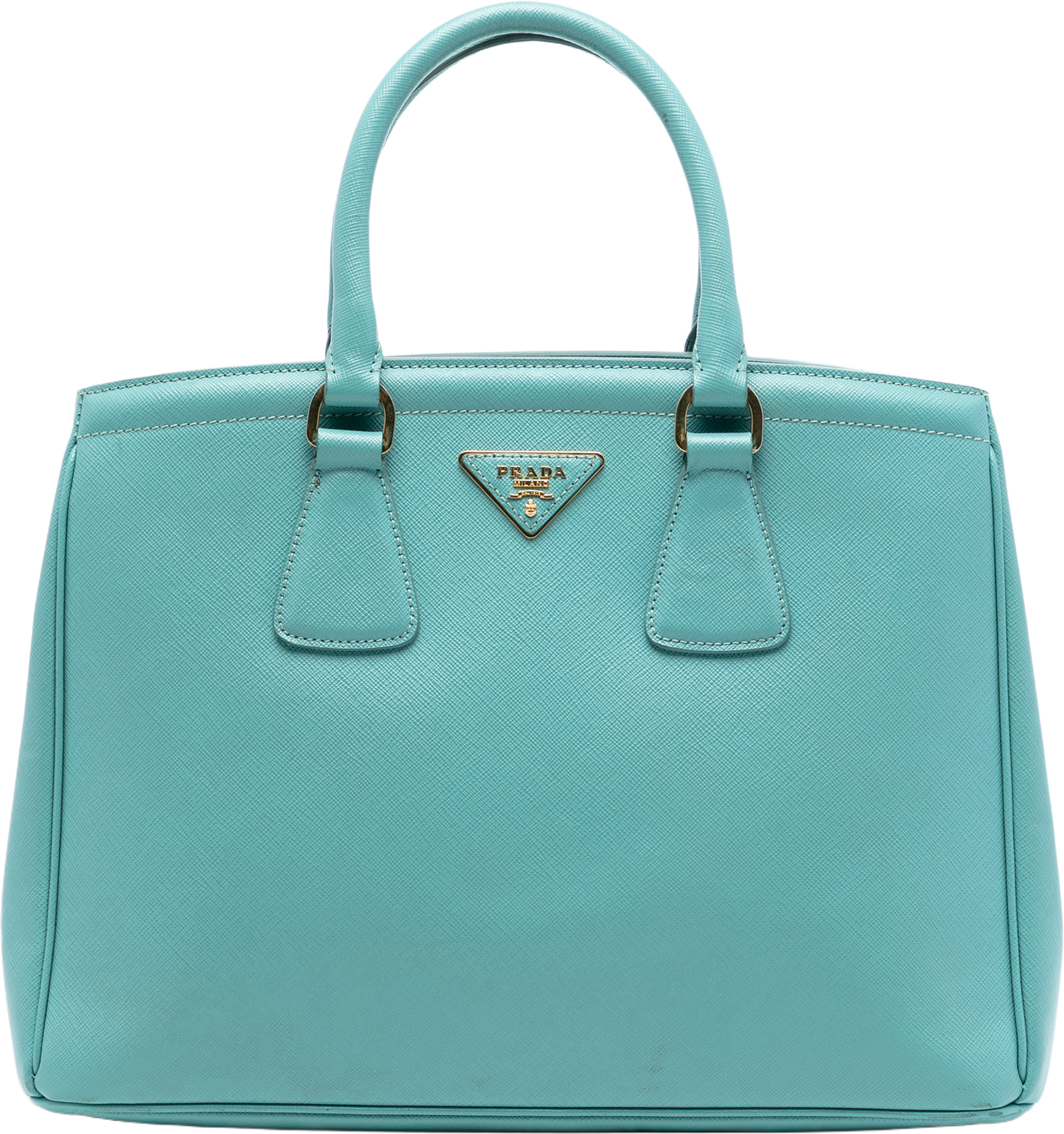 Prada Saffiano Lux Parabole Tote, från Luxclusif, i färgen light blue. Klicka för att öppna bilden i stort format