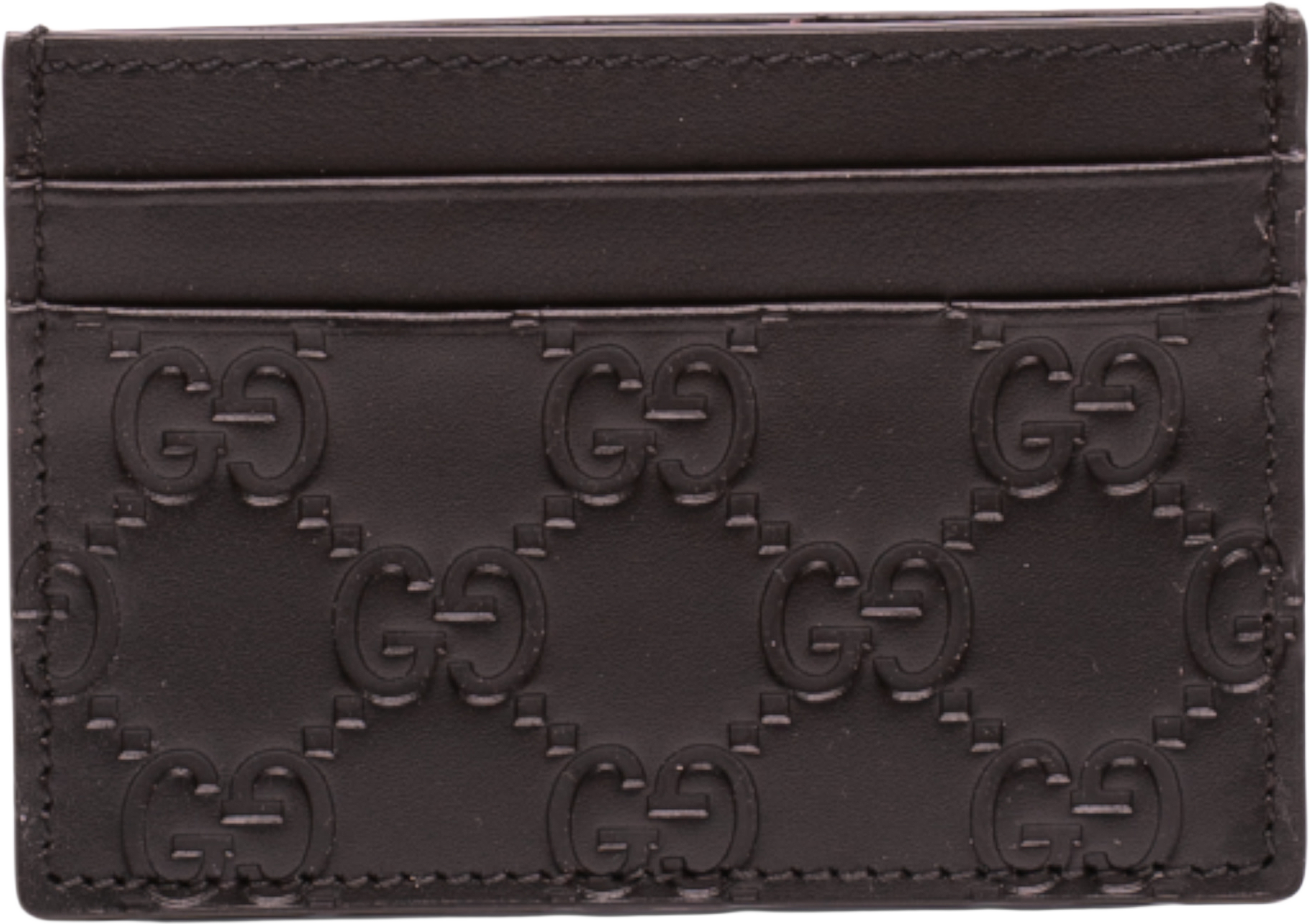 Gucci Guccissima Card Holder, från Luxclusif, i färgen black. Klicka för att öppna bilden i stort format