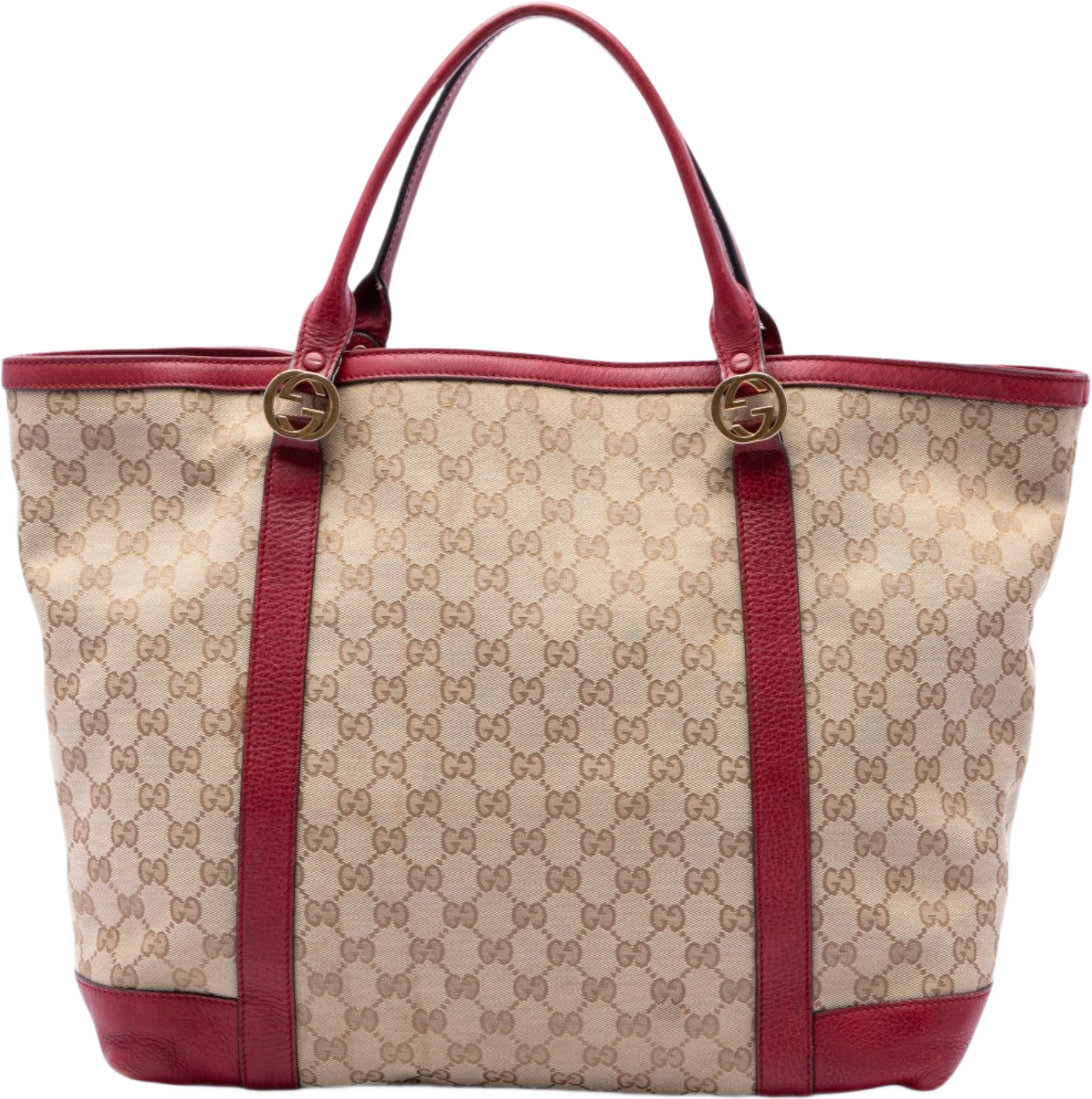 Gucci Gg Canvas Twins Tote, från Luxclusif, i färgen beige. Klicka för att öppna bilden i stort format