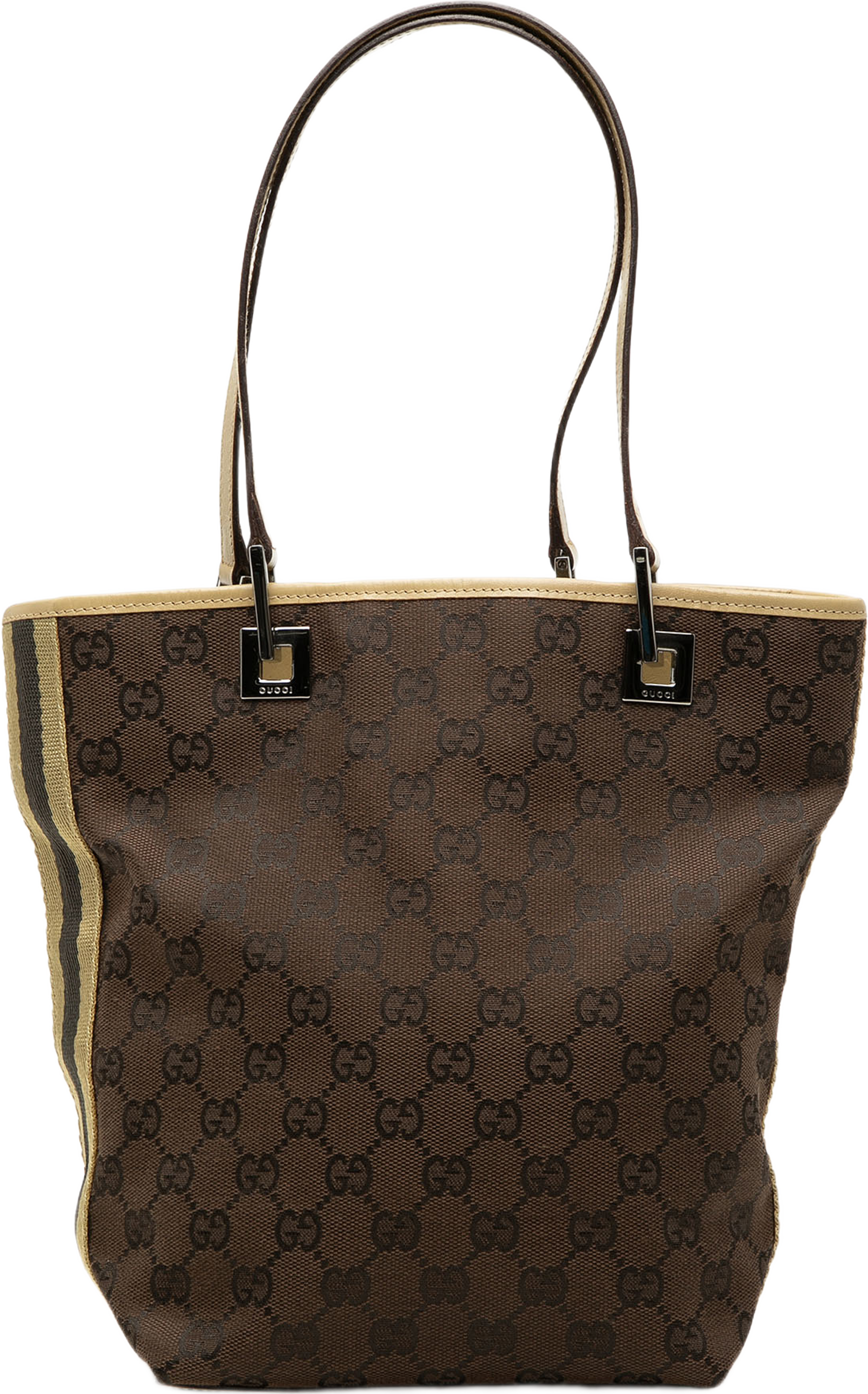 Gucci Gg Canvas Web Shoulder Bag, från Luxclusif, i färgen brun. Klicka för att öppna bilden i stort format
