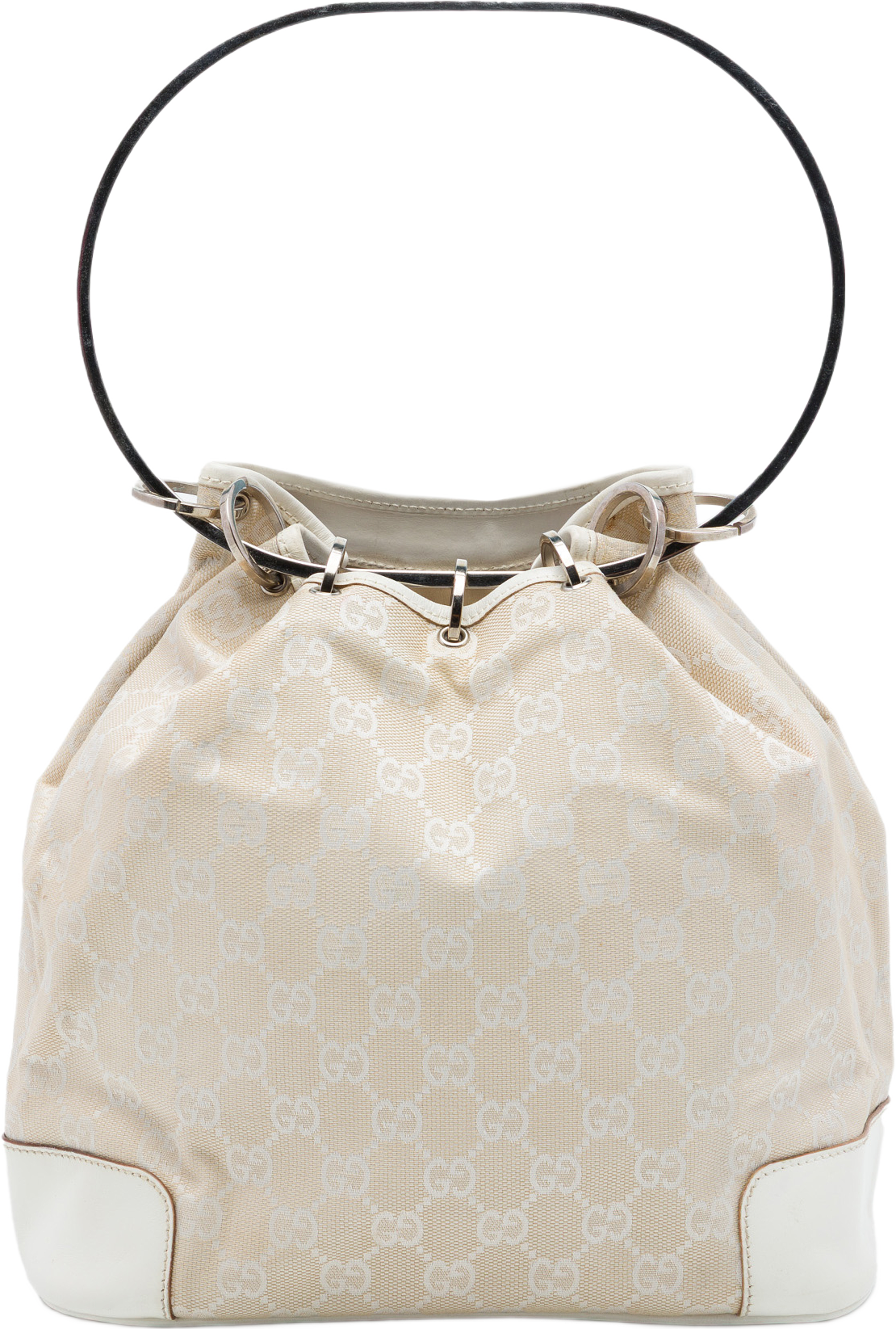 Gucci Gg Canvas Resin Hoop Handle Bag, från Luxclusif, i färgen vit. Klicka för att öppna bilden i stort format