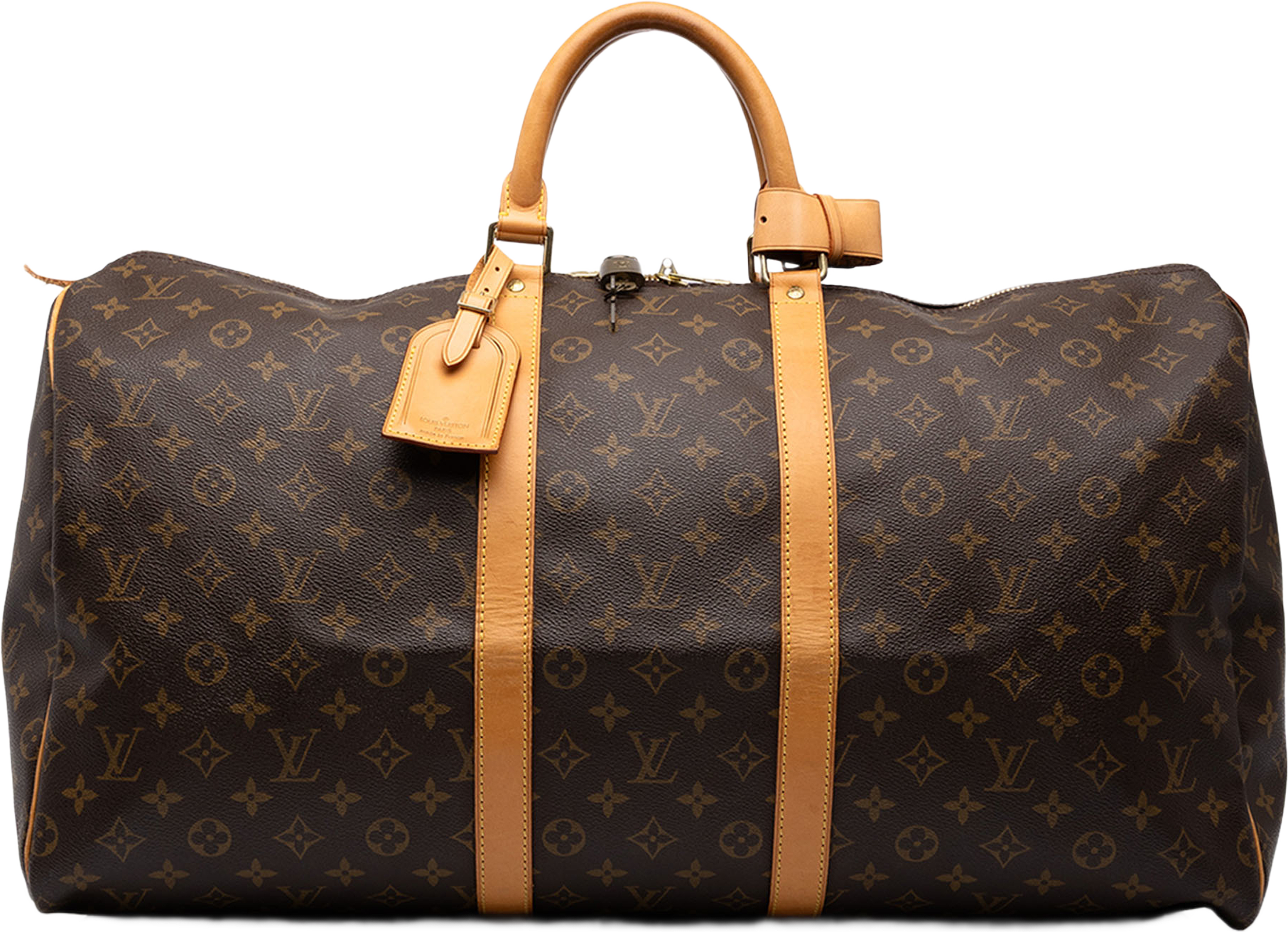 Louis Vuitton Monogram Keepall 55, från Luxclusif, i färgen brun. Klicka för att öppna bilden i stort format