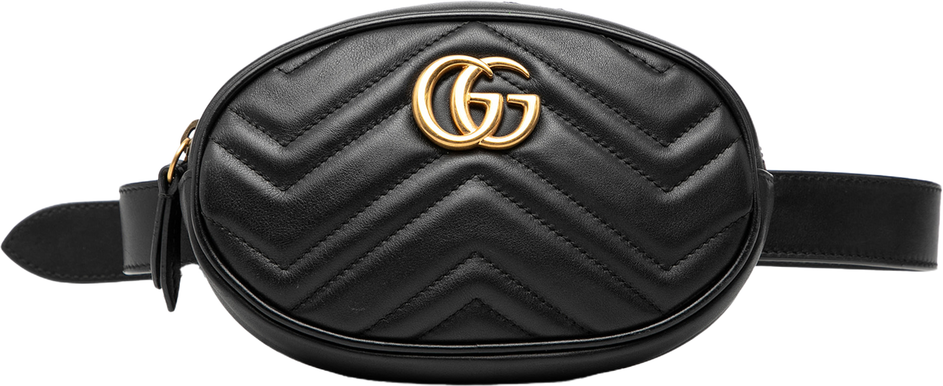 Gucci Gg Marmont Matelasse Leather Belt Bag, från Luxclusif, i färgen black. Klicka för att öppna bilden i stort format
