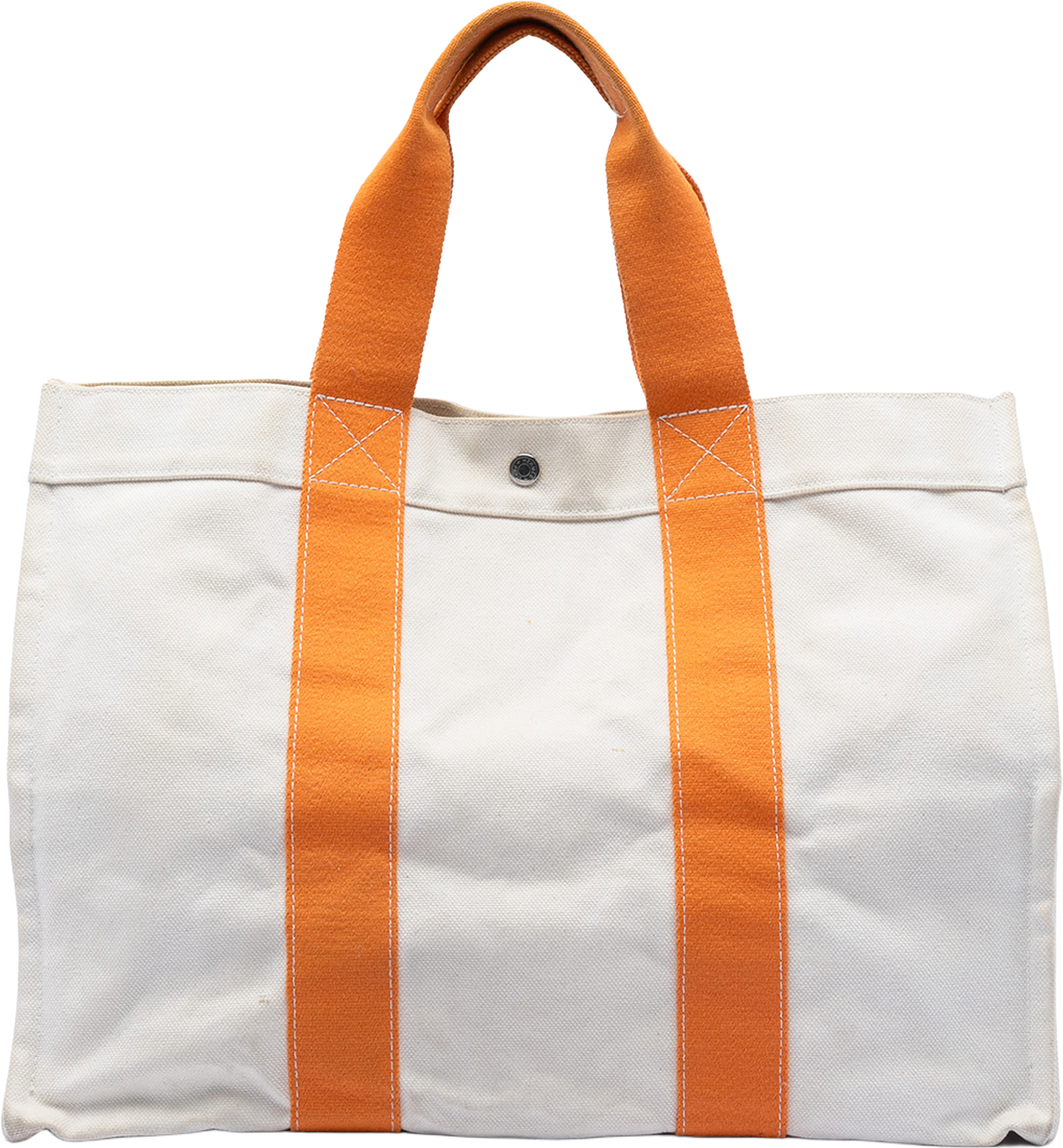 Hermès Toile Bora Bora Tote Gm, från Luxclusif, i färgen white. Klicka för att öppna bilden i stort format